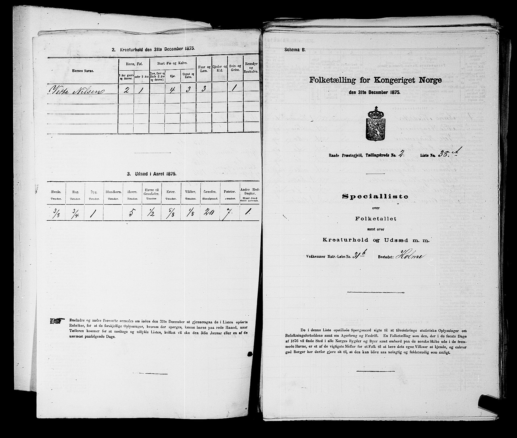 RA, 1875 census for 0135P Råde, 1875, p. 336