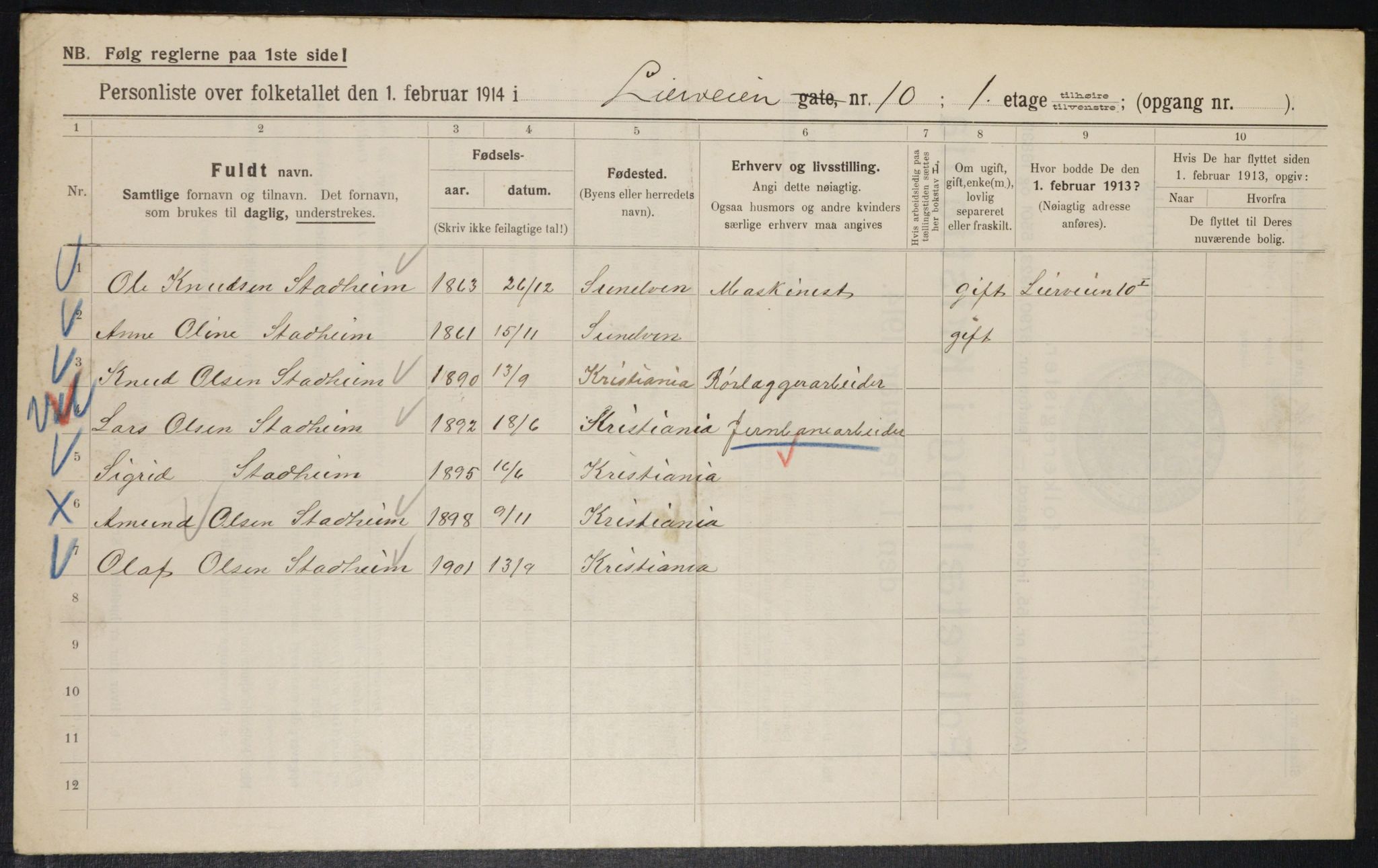 OBA, Municipal Census 1914 for Kristiania, 1914, p. 57428