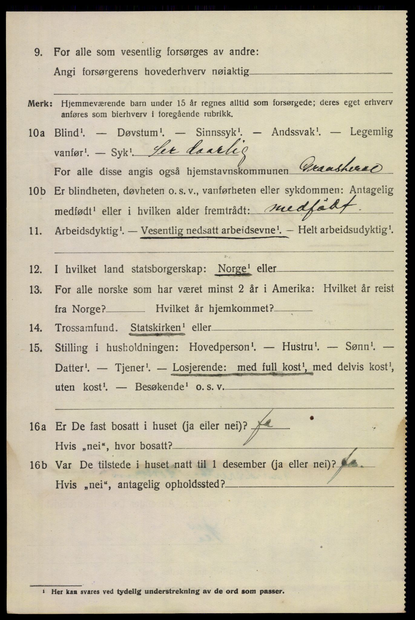 SAKO, 1920 census for Gransherad, 1920, p. 2713