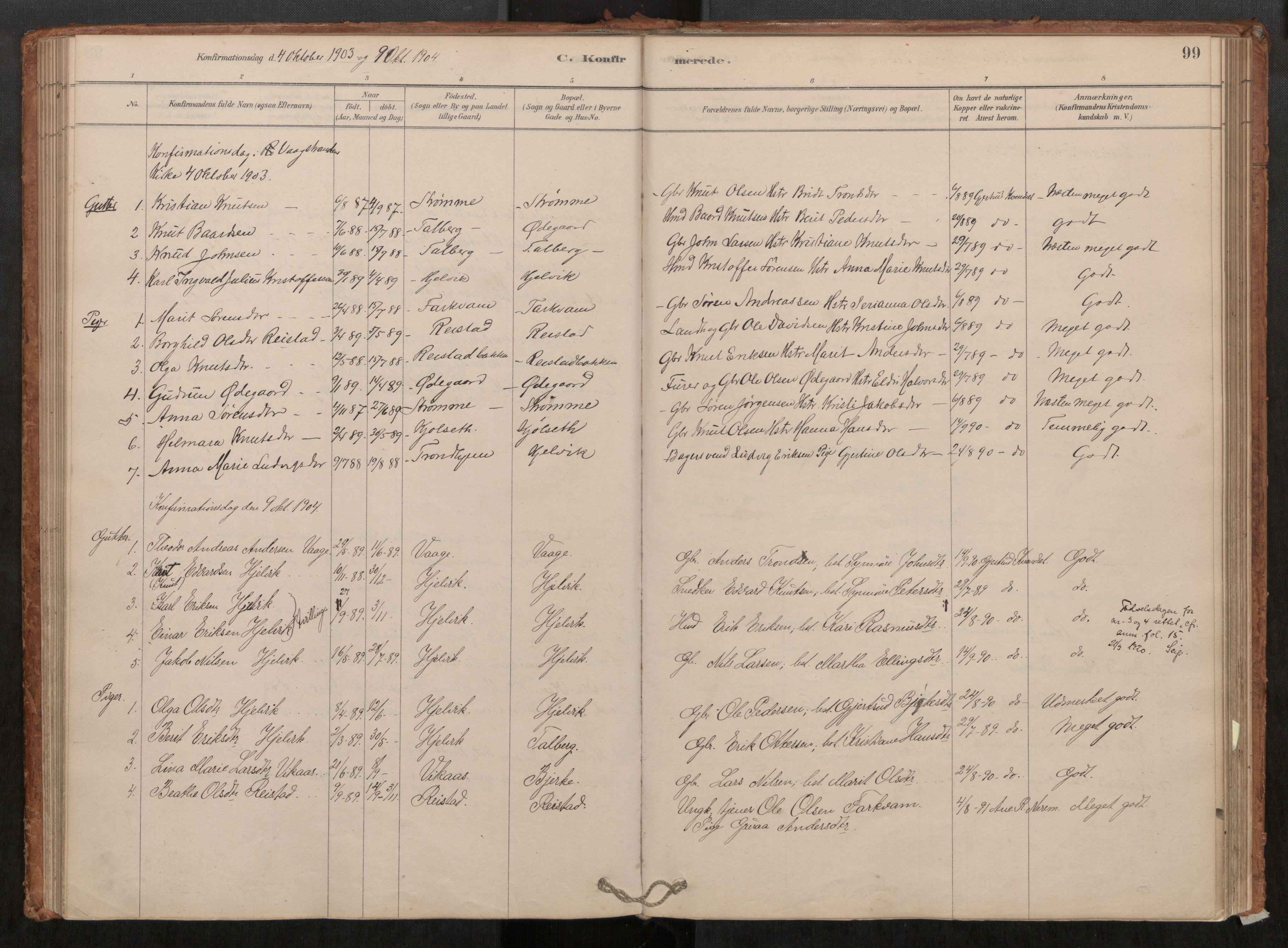 Ministerialprotokoller, klokkerbøker og fødselsregistre - Møre og Romsdal, AV/SAT-A-1454/550/L0621: Parish register (official) no. 550A01, 1878-1915, p. 99