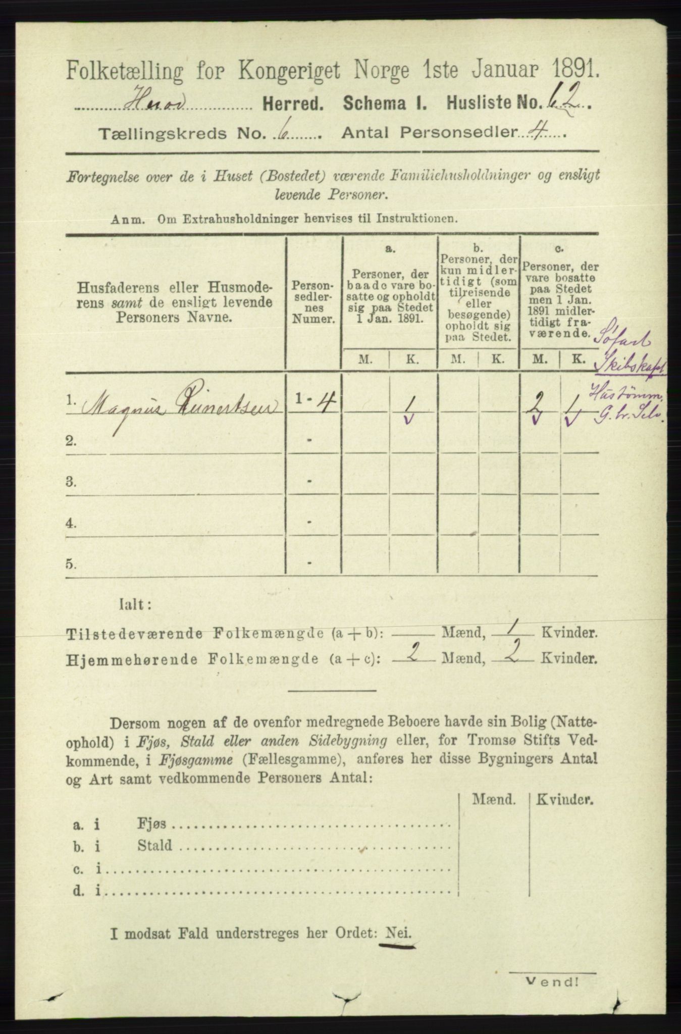 RA, 1891 census for 1039 Herad, 1891, p. 2295