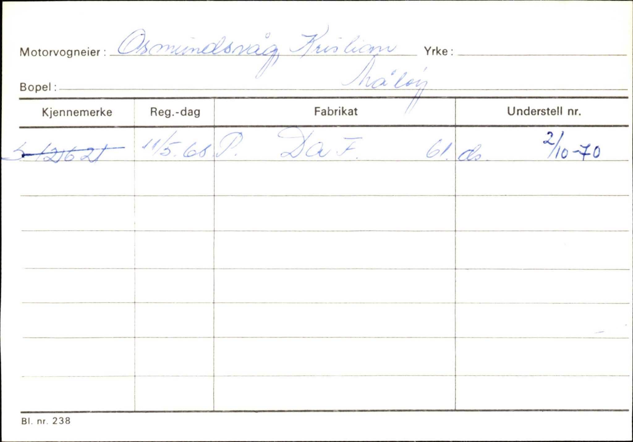 Statens vegvesen, Sogn og Fjordane vegkontor, AV/SAB-A-5301/4/F/L0144: Registerkort Vågsøy A-R, 1945-1975, p. 2244