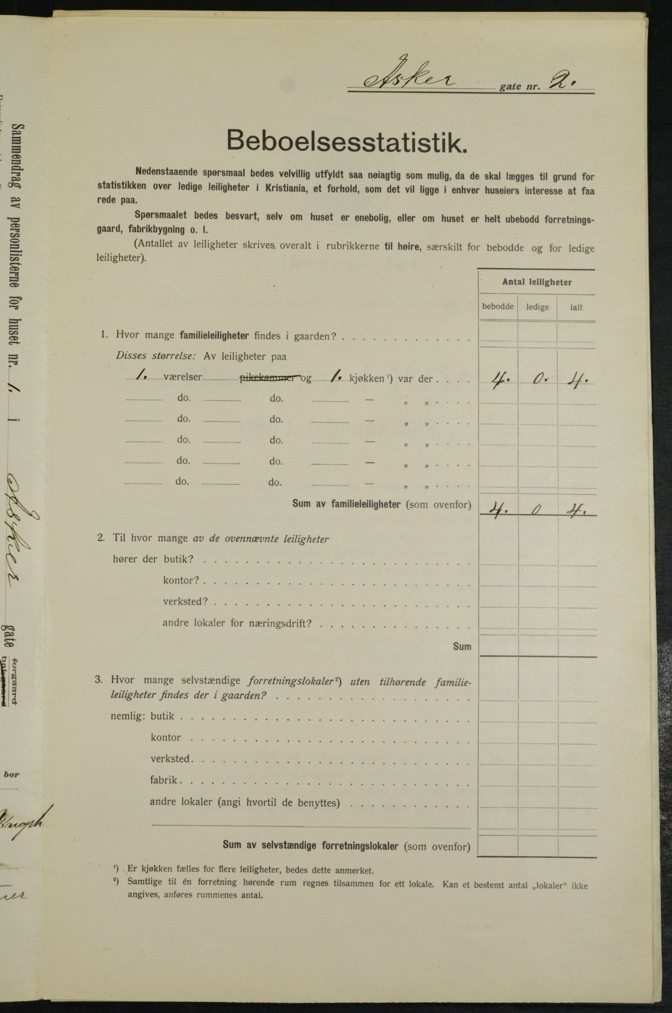 OBA, Municipal Census 1913 for Kristiania, 1913, p. 2417