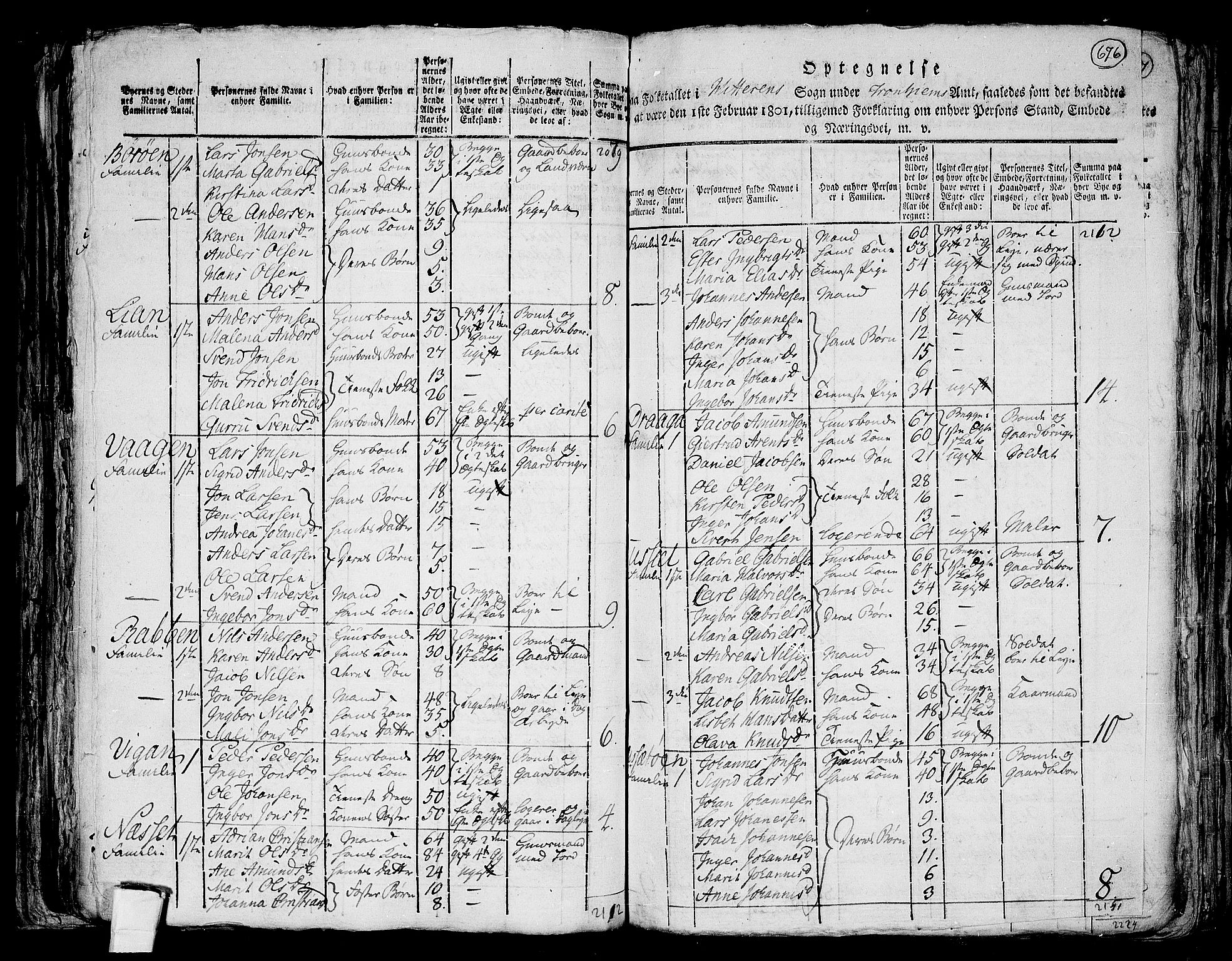 RA, 1801 census for 1617P Hitra, 1801, p. 675b-676a