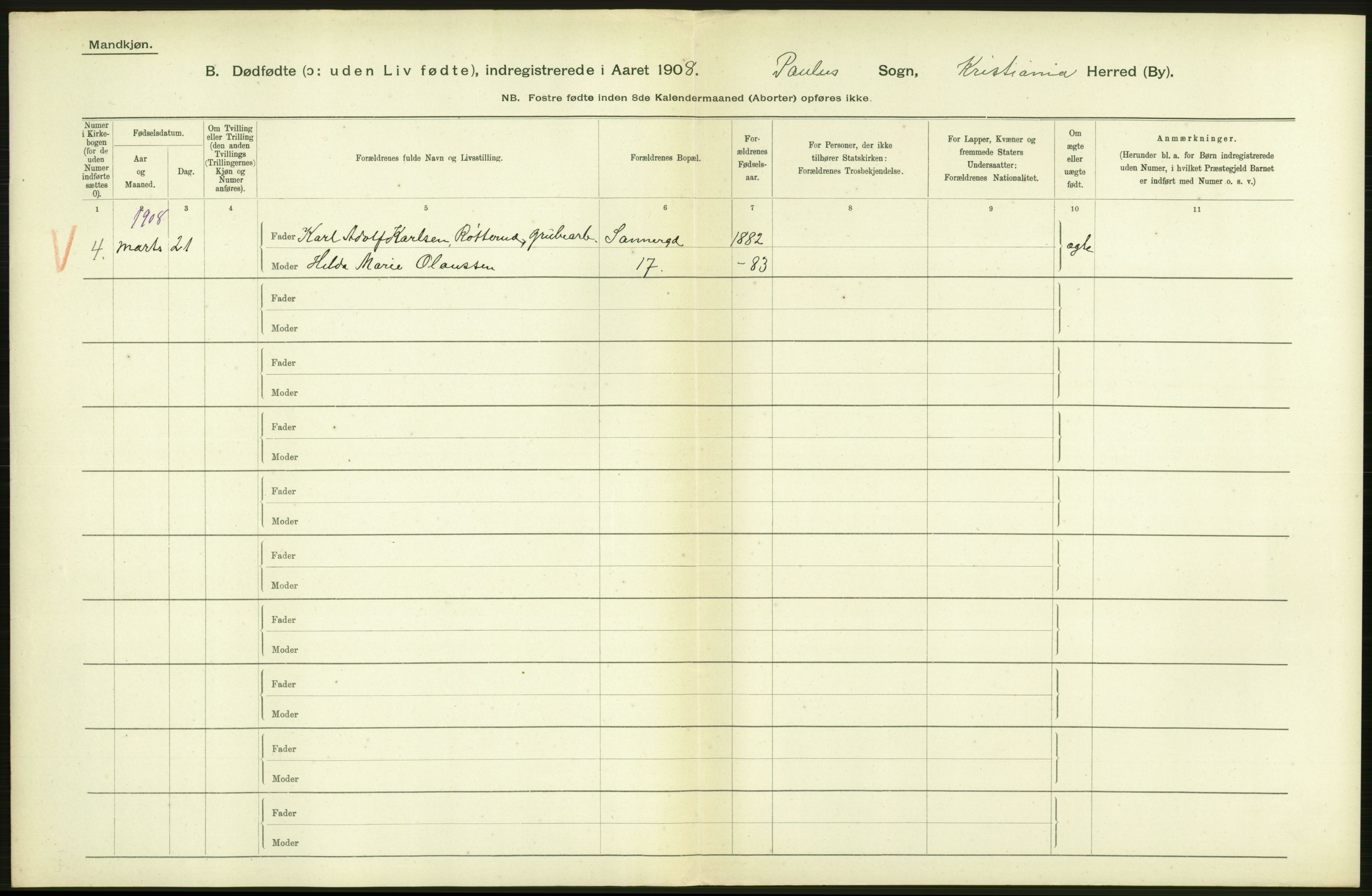Statistisk sentralbyrå, Sosiodemografiske emner, Befolkning, AV/RA-S-2228/D/Df/Dfa/Dfaf/L0009: Kristiania: Døde, dødfødte., 1908, p. 438