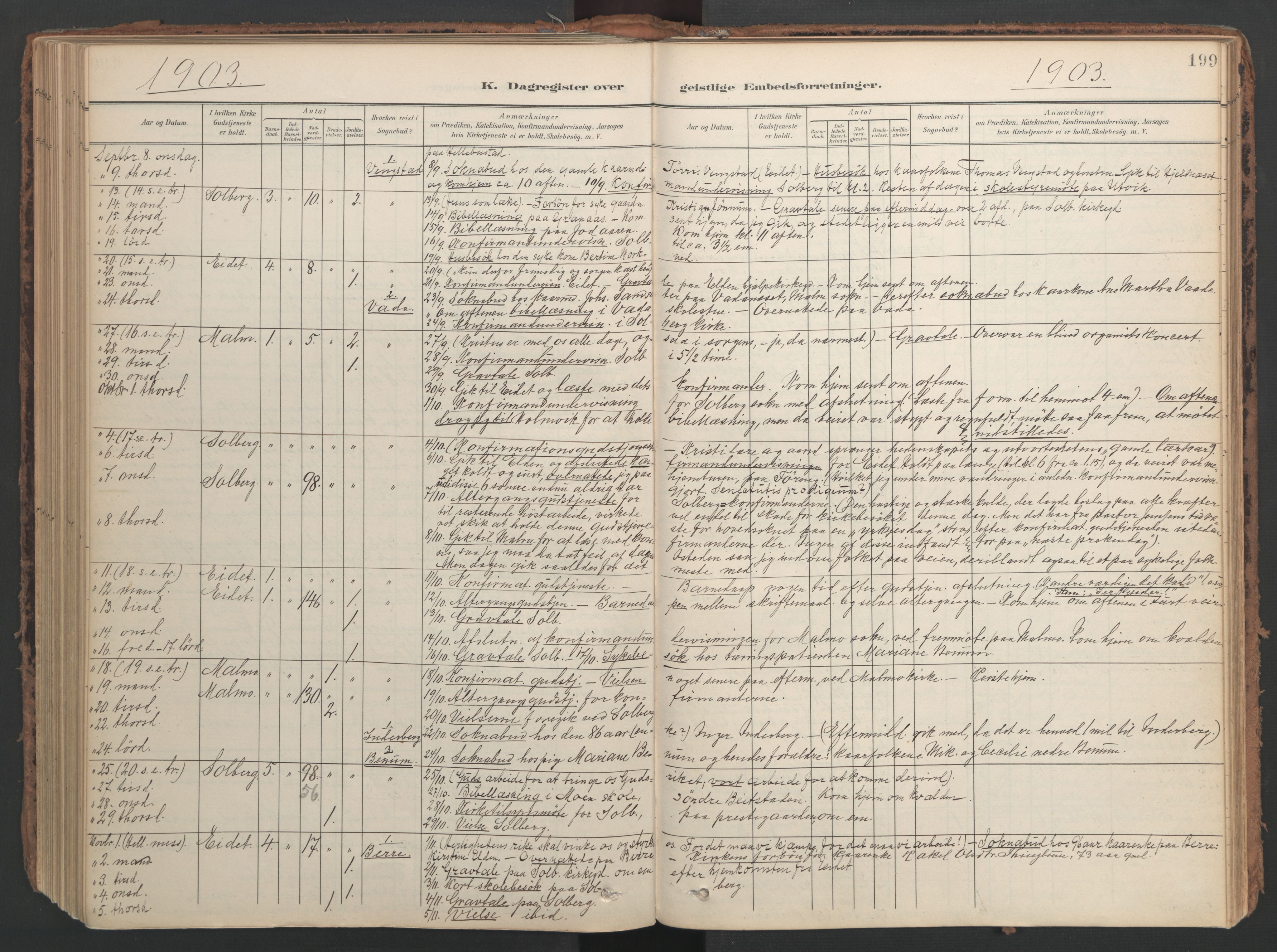 Ministerialprotokoller, klokkerbøker og fødselsregistre - Nord-Trøndelag, SAT/A-1458/741/L0397: Parish register (official) no. 741A11, 1901-1911, p. 199