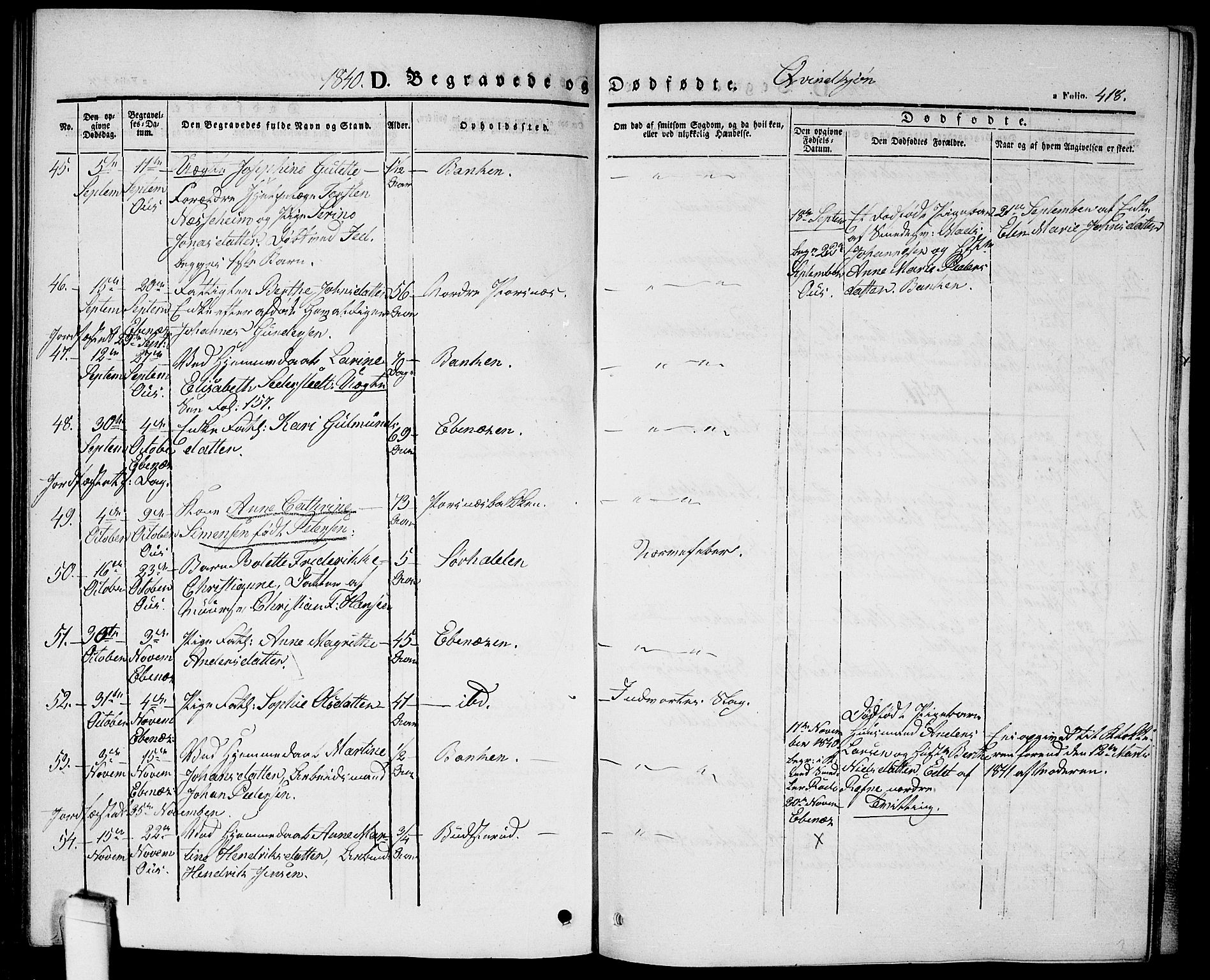 Halden prestekontor Kirkebøker, AV/SAO-A-10909/G/Ga/L0003: Parish register (copy) no. 3, 1834-1844, p. 418