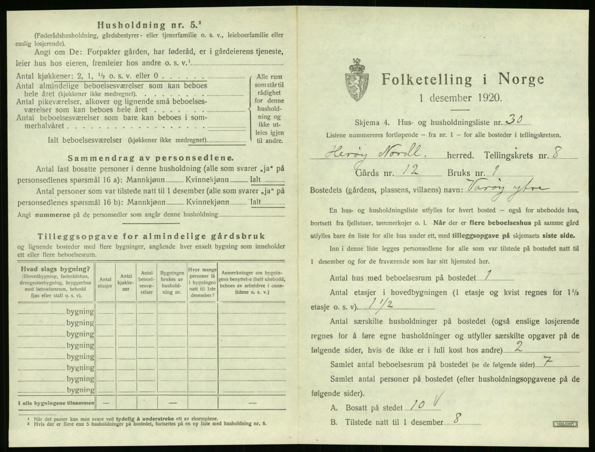 SAT, 1920 census for Herøy, 1920, p. 808