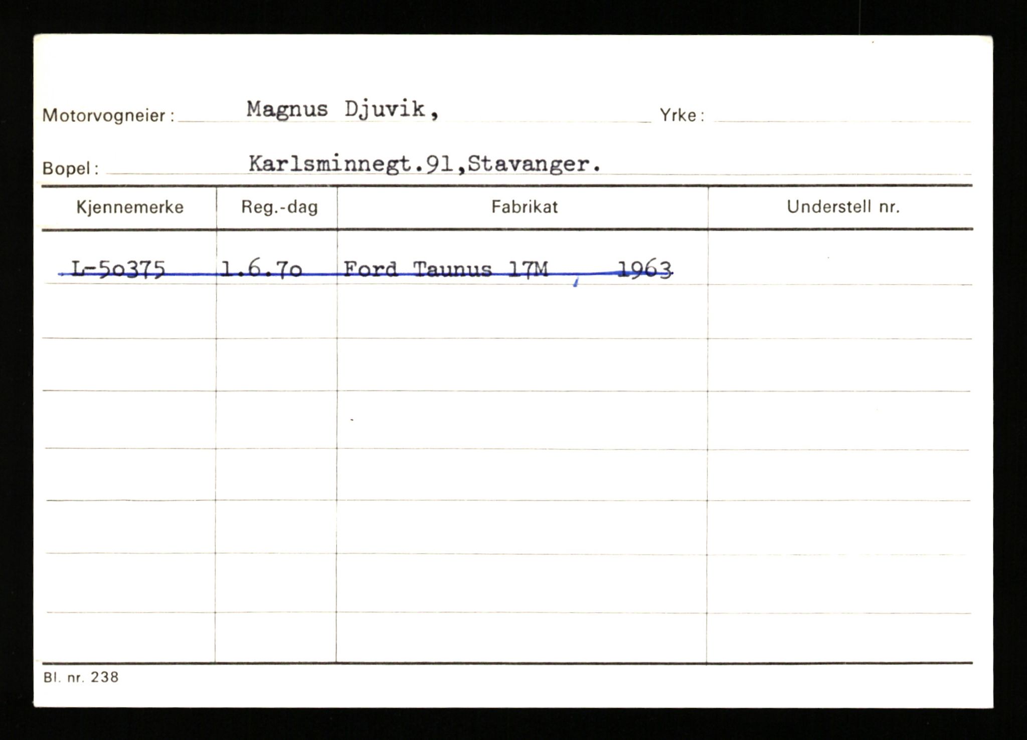 Stavanger trafikkstasjon, SAST/A-101942/0/H/L0006: Dalva - Egersund, 1930-1971, p. 607