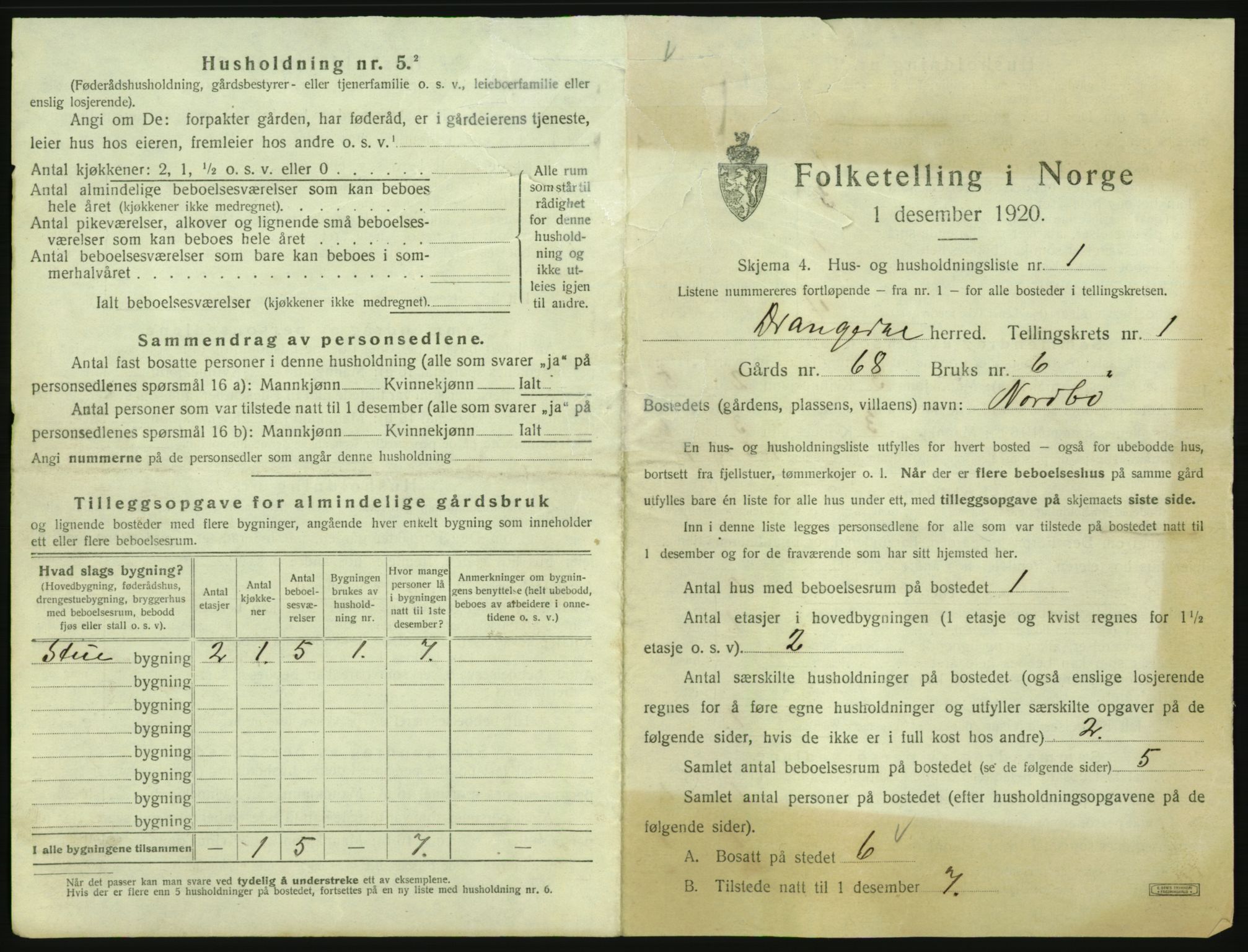 SAKO, 1920 census for Drangedal, 1920, p. 75