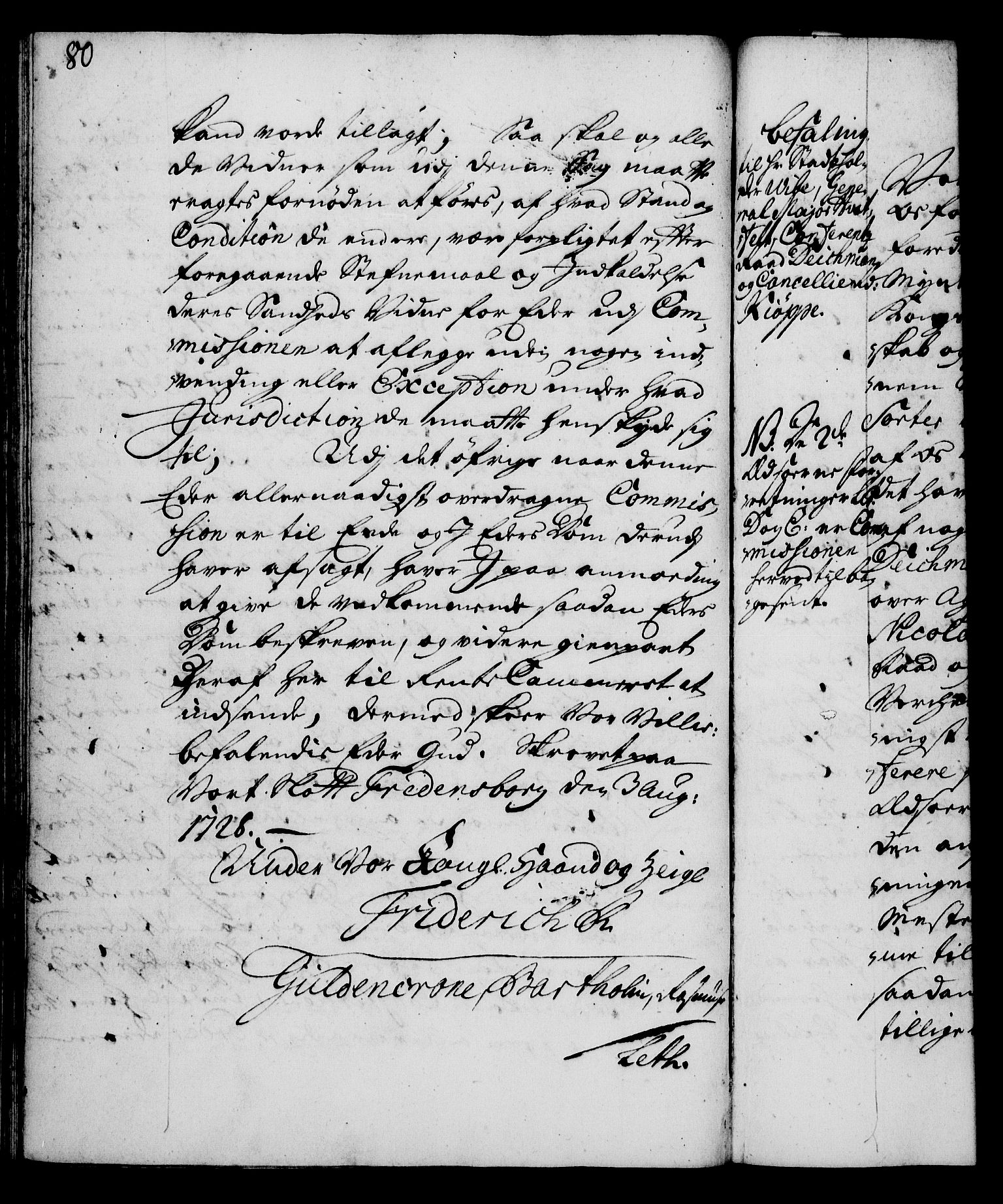 Rentekammeret, Kammerkanselliet, RA/EA-3111/G/Gg/Gga/L0003: Norsk ekspedisjonsprotokoll med register (merket RK 53.3), 1727-1734, p. 80