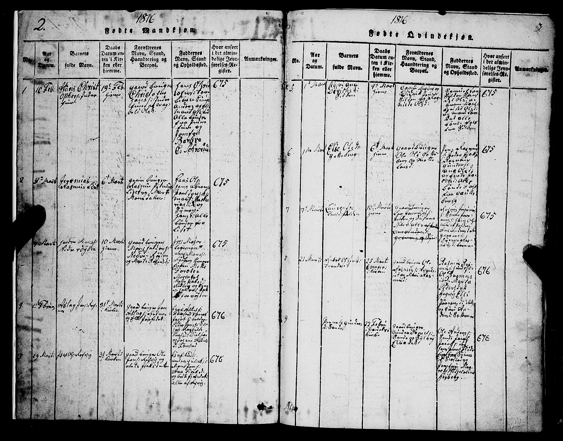 Selje sokneprestembete, AV/SAB-A-99938/H/Ha/Hab/Haba: Parish register (copy) no. A 1, 1816-1828, p. 2-3