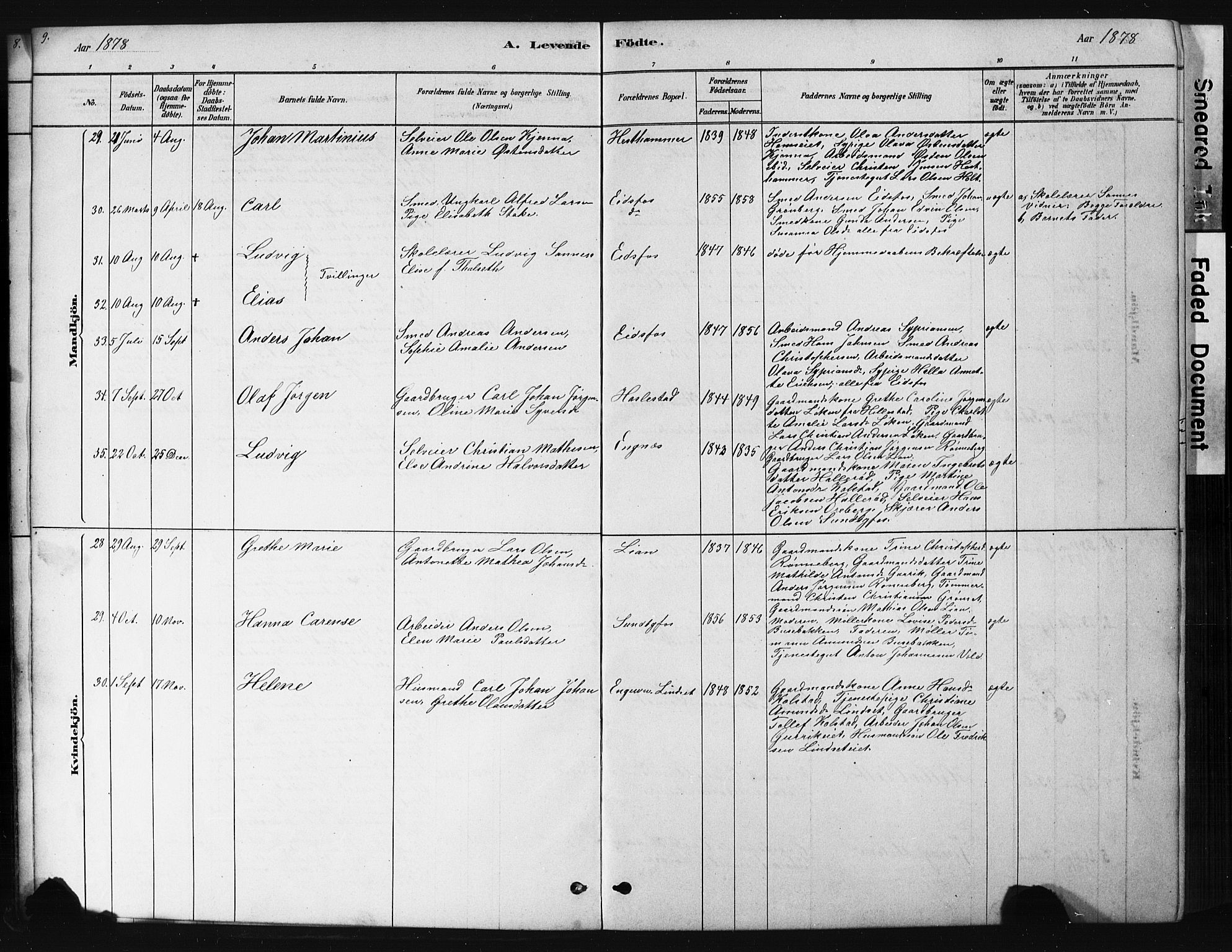 Hof kirkebøker, AV/SAKO-A-64/G/Ga/L0004: Parish register (copy) no. I 4, 1878-1930, p. 9