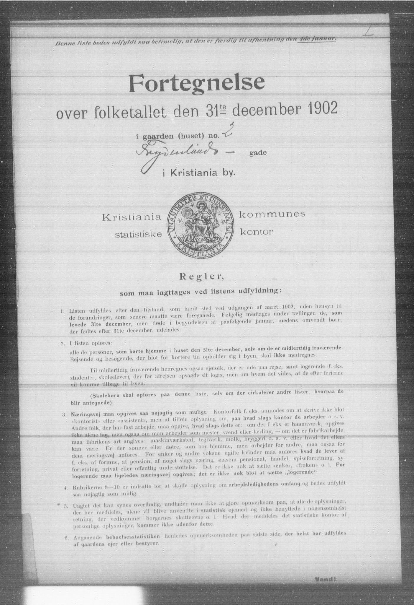 OBA, Municipal Census 1902 for Kristiania, 1902, p. 5412