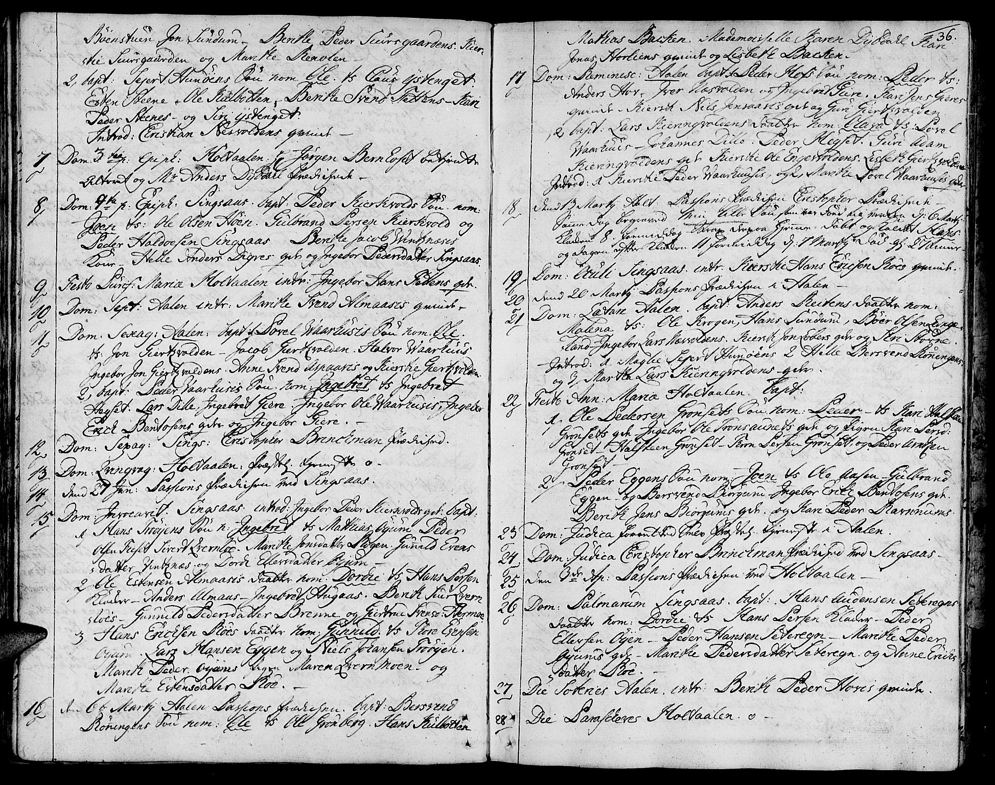 Ministerialprotokoller, klokkerbøker og fødselsregistre - Sør-Trøndelag, AV/SAT-A-1456/685/L0952: Parish register (official) no. 685A01, 1745-1804, p. 36