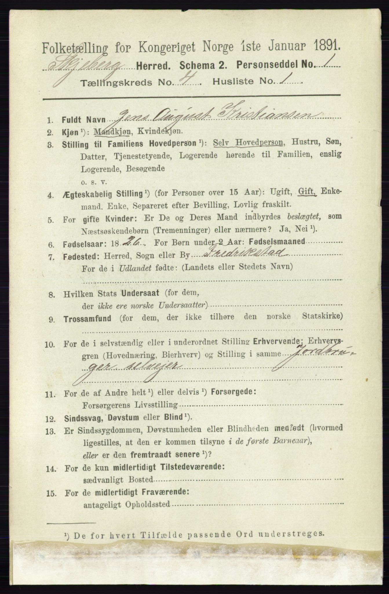 RA, 1891 census for 0115 Skjeberg, 1891, p. 1869