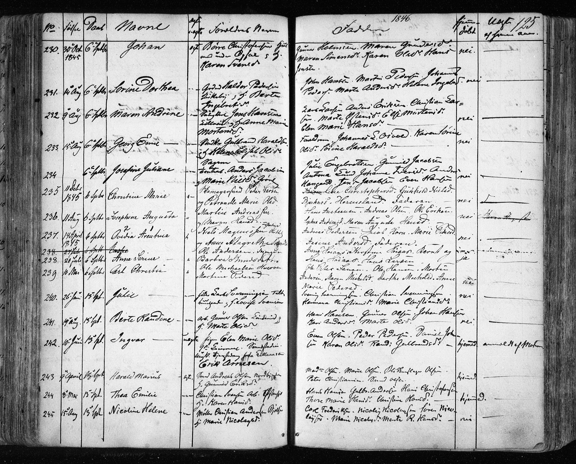 Aker prestekontor kirkebøker, SAO/A-10861/F/L0019: Parish register (official) no. 19, 1842-1852, p. 125