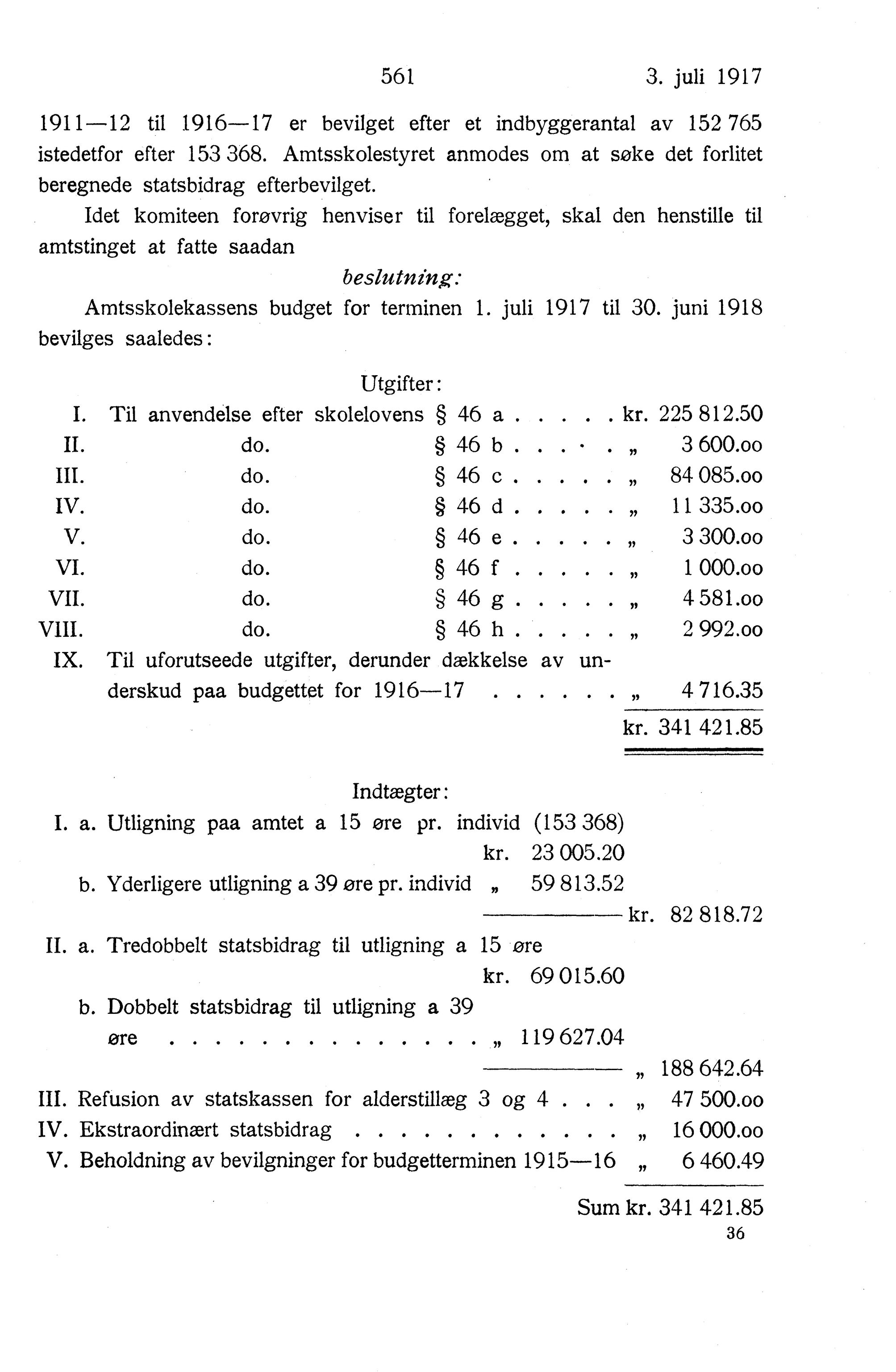 Nordland Fylkeskommune. Fylkestinget, AIN/NFK-17/176/A/Ac/L0040: Fylkestingsforhandlinger 1917, 1917