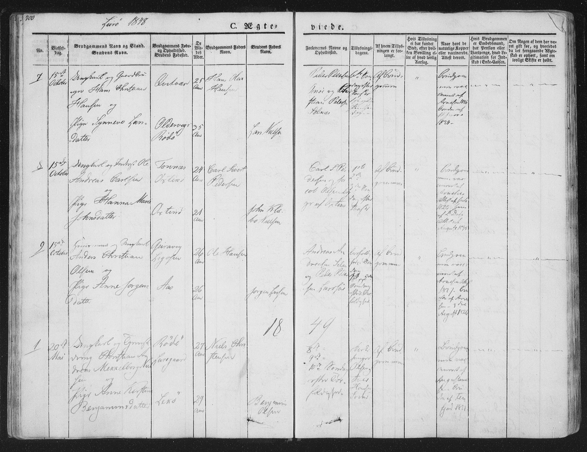 Ministerialprotokoller, klokkerbøker og fødselsregistre - Nordland, AV/SAT-A-1459/839/L0566: Parish register (official) no. 839A03, 1825-1862, p. 400