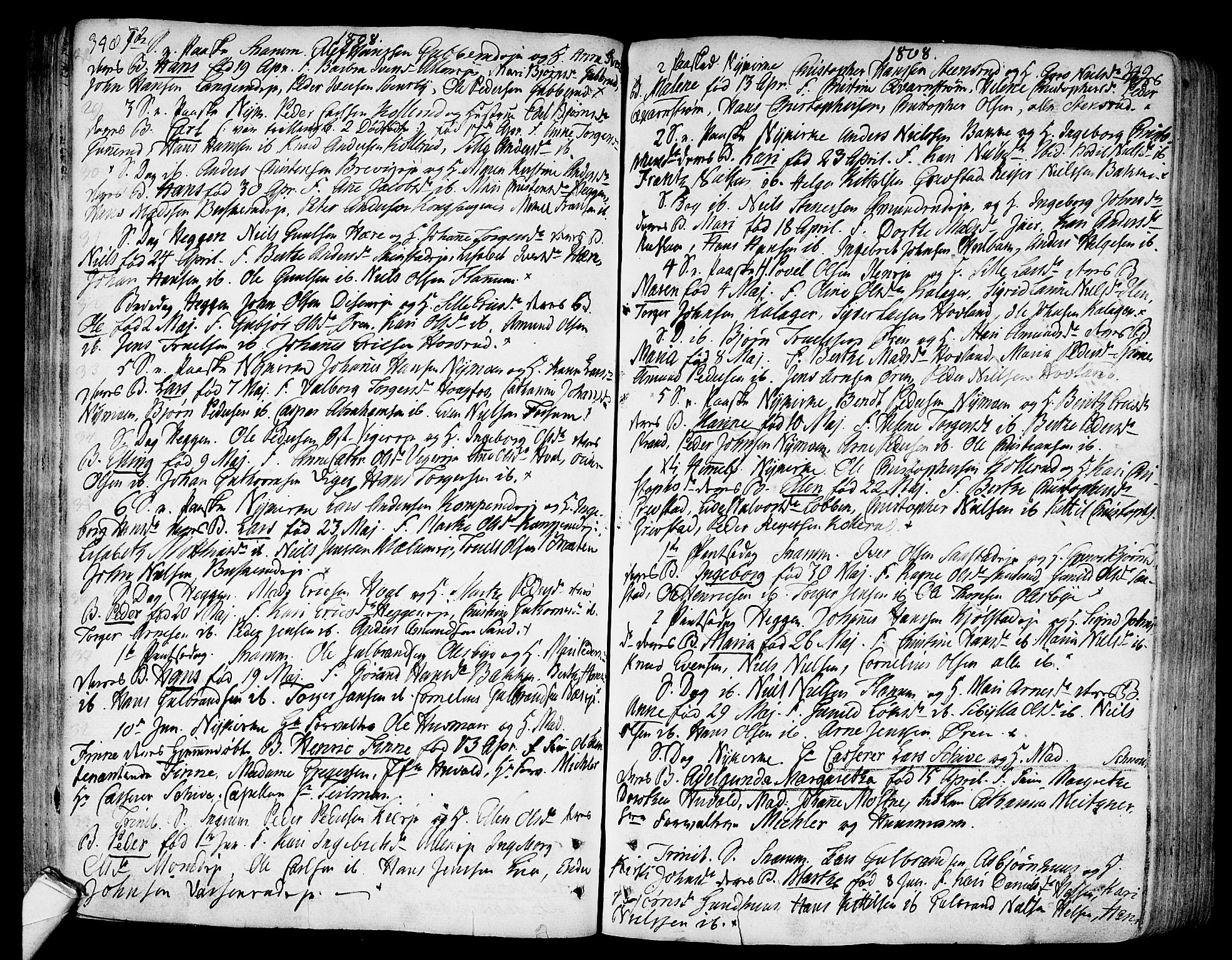 Modum kirkebøker, AV/SAKO-A-234/F/Fa/L0003: Parish register (official) no. 3, 1783-1819, p. 348-349