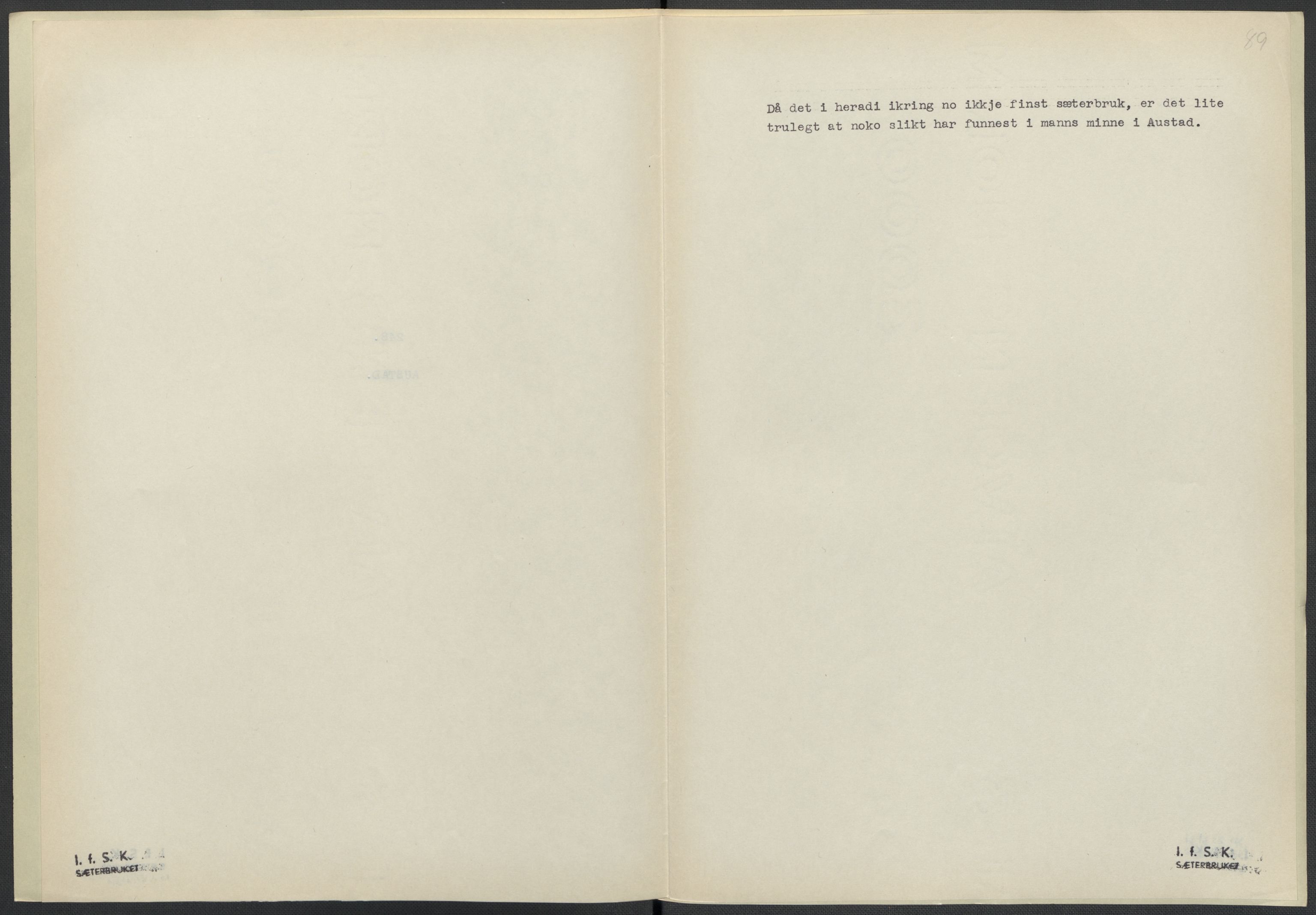 Instituttet for sammenlignende kulturforskning, AV/RA-PA-0424/F/Fc/L0008/0003: Eske B8: / Vest-Agder (perm XXI), 1932-1935, p. 89