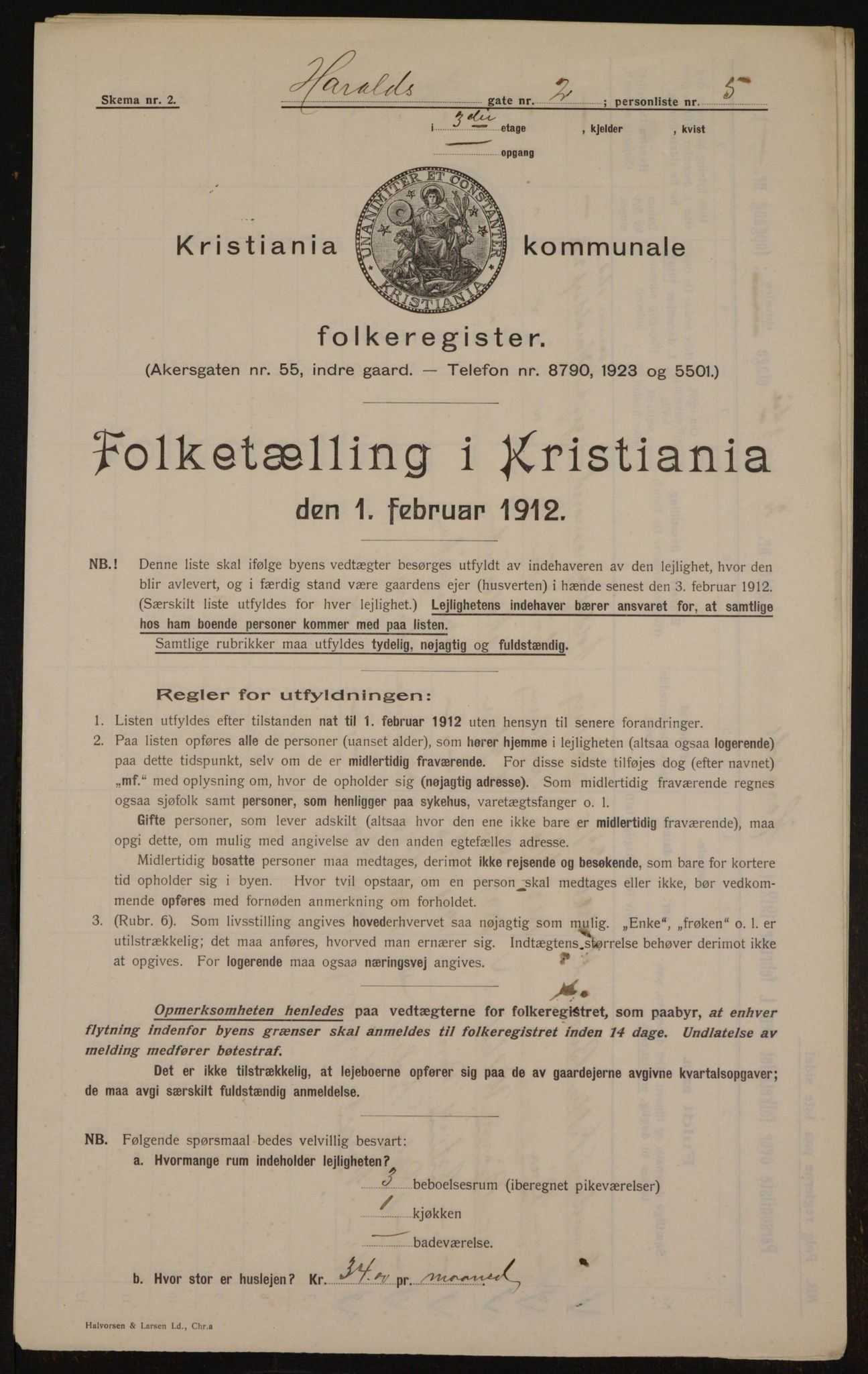 OBA, Municipal Census 1912 for Kristiania, 1912, p. 35010