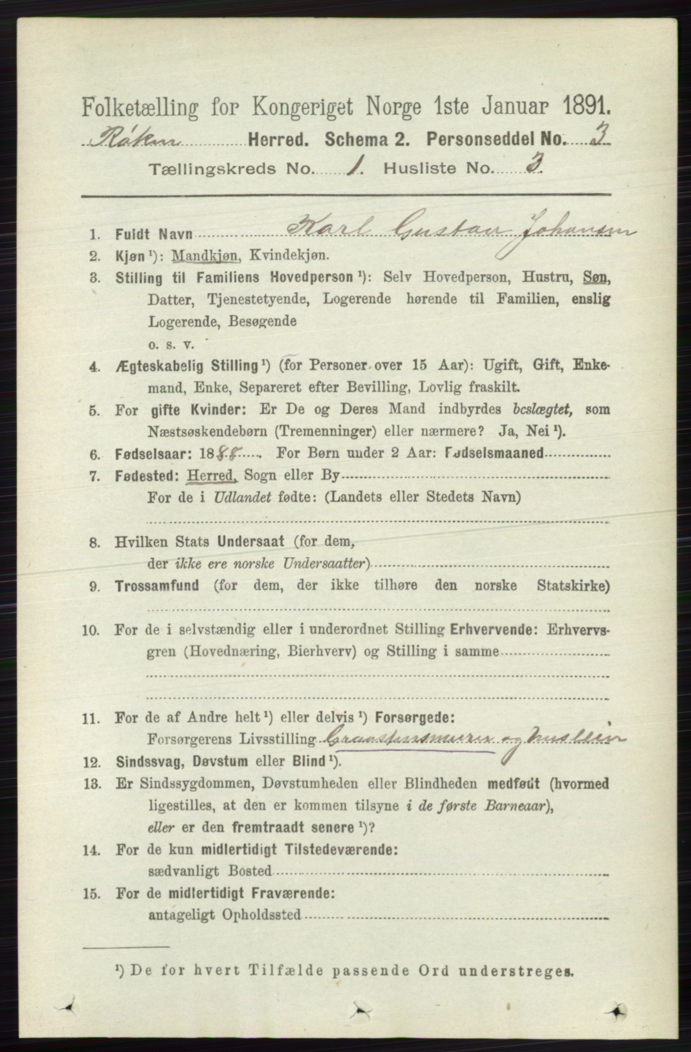 RA, 1891 census for 0627 Røyken, 1891, p. 104