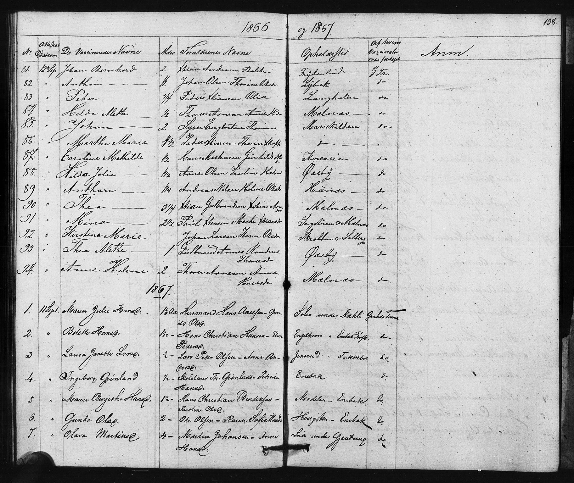 Enebakk prestekontor Kirkebøker, AV/SAO-A-10171c/F/Fa/L0015: Parish register (official) no. I 15, 1830-1867, p. 138