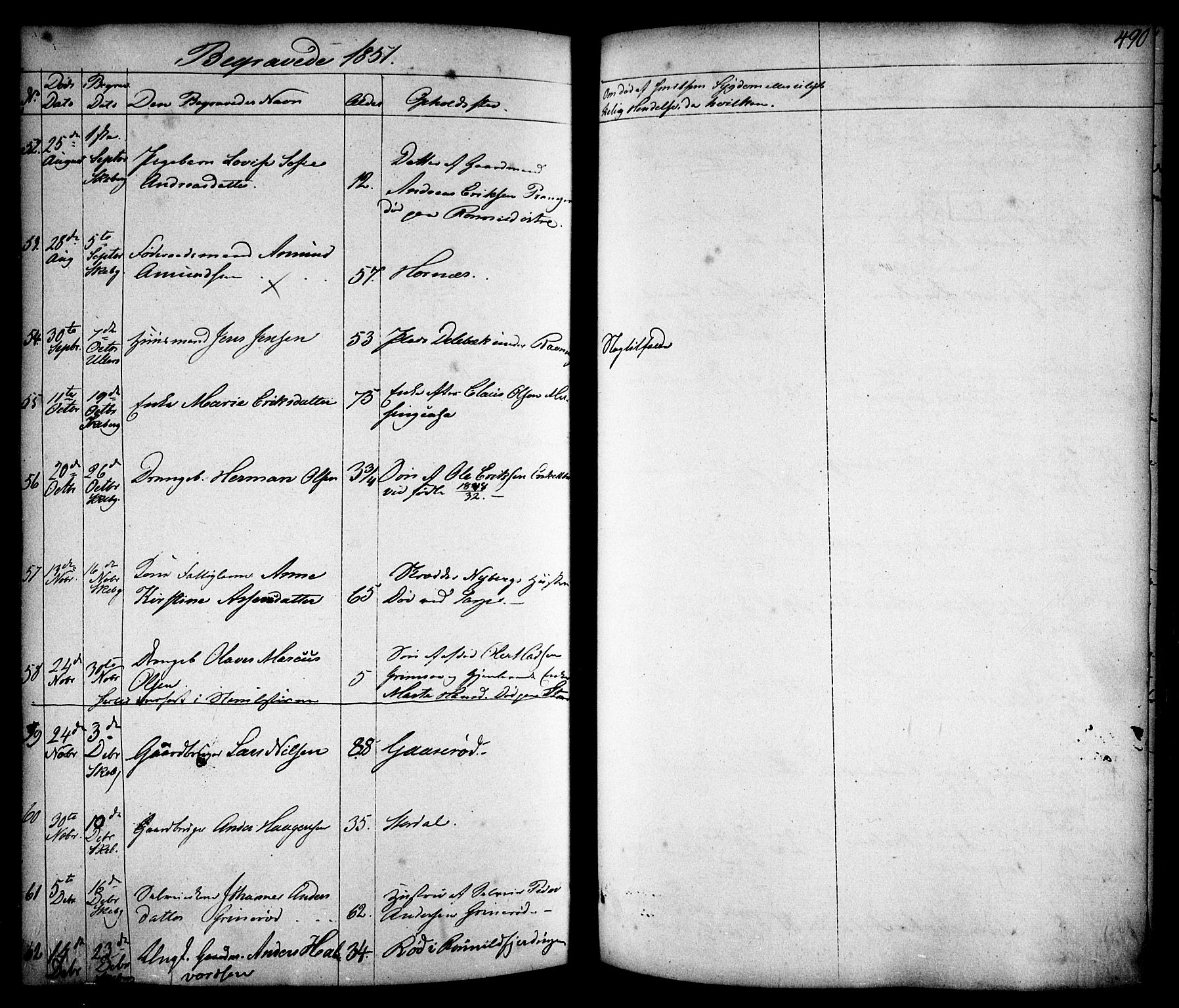 Skjeberg prestekontor Kirkebøker, AV/SAO-A-10923/F/Fa/L0006: Parish register (official) no. I 6, 1846-1858, p. 490