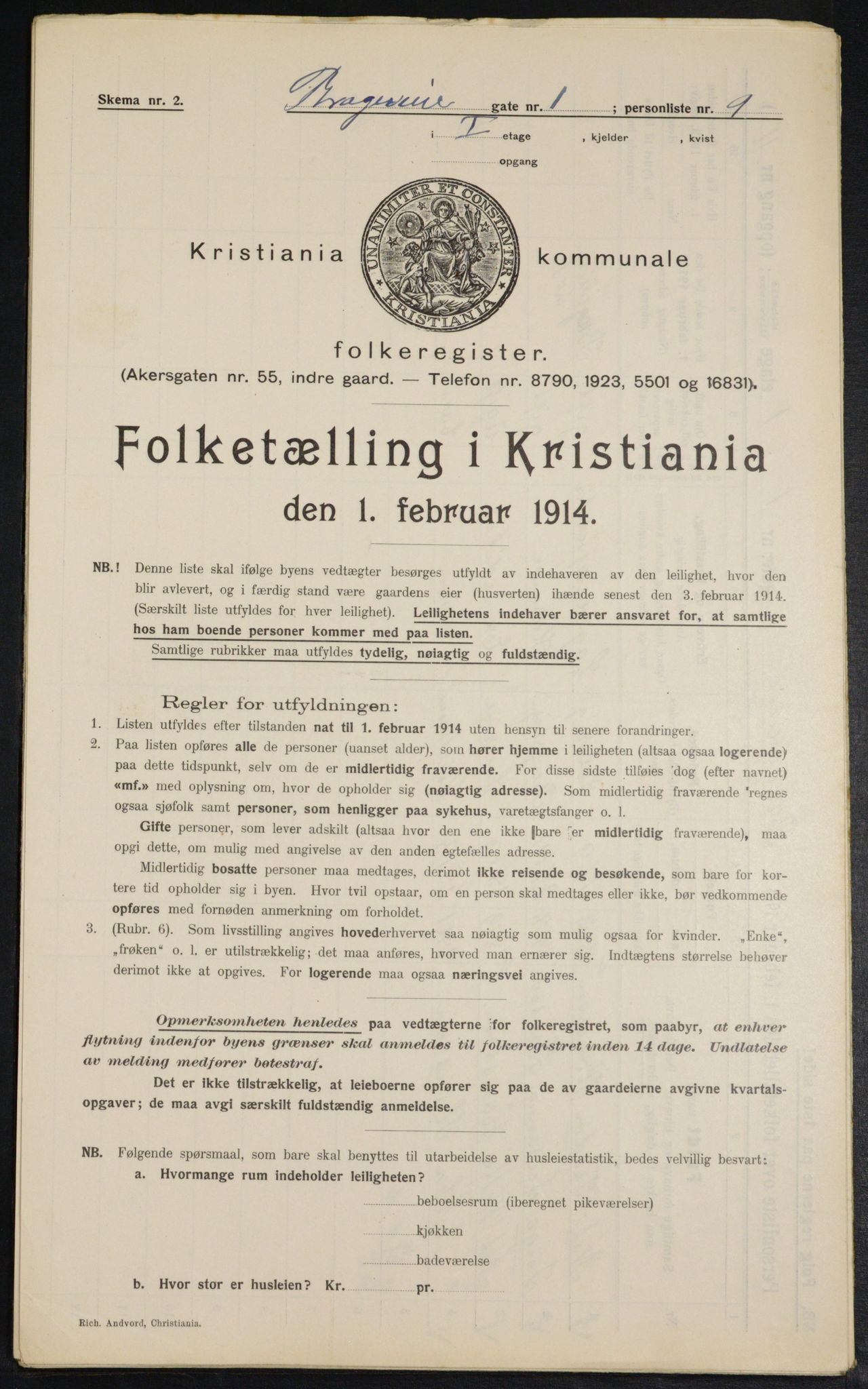 OBA, Municipal Census 1914 for Kristiania, 1914, p. 8058