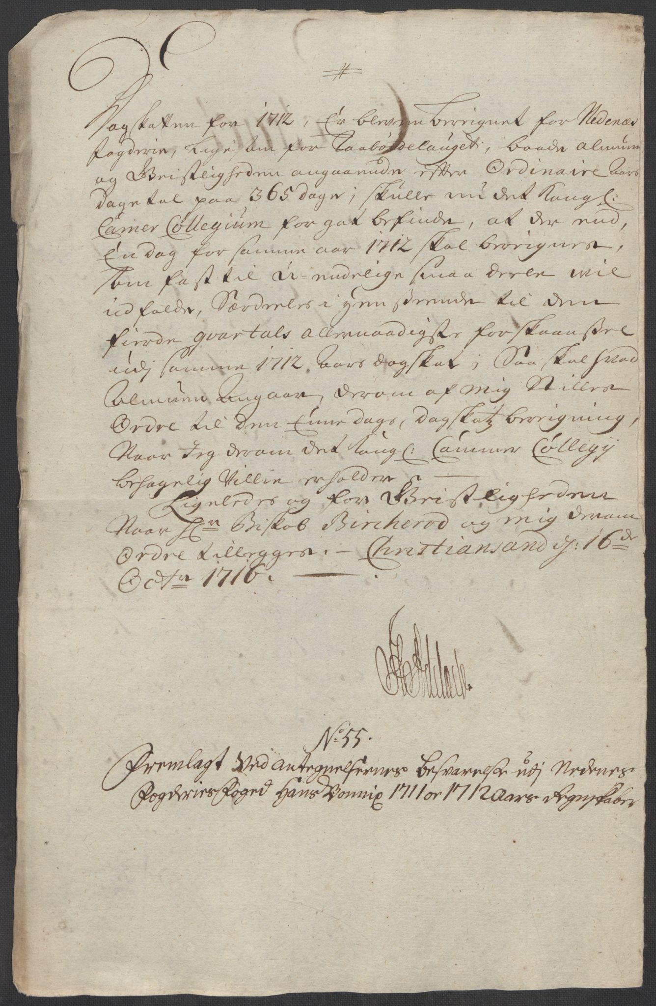 Rentekammeret inntil 1814, Reviderte regnskaper, Fogderegnskap, AV/RA-EA-4092/R39/L2320: Fogderegnskap Nedenes, 1712, p. 581