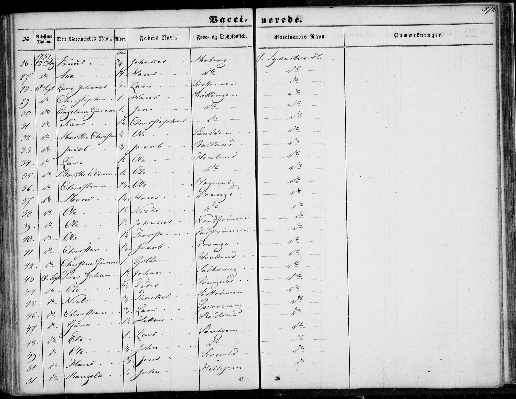 Os sokneprestembete, SAB/A-99929: Parish register (official) no. A 16, 1851-1859, p. 372