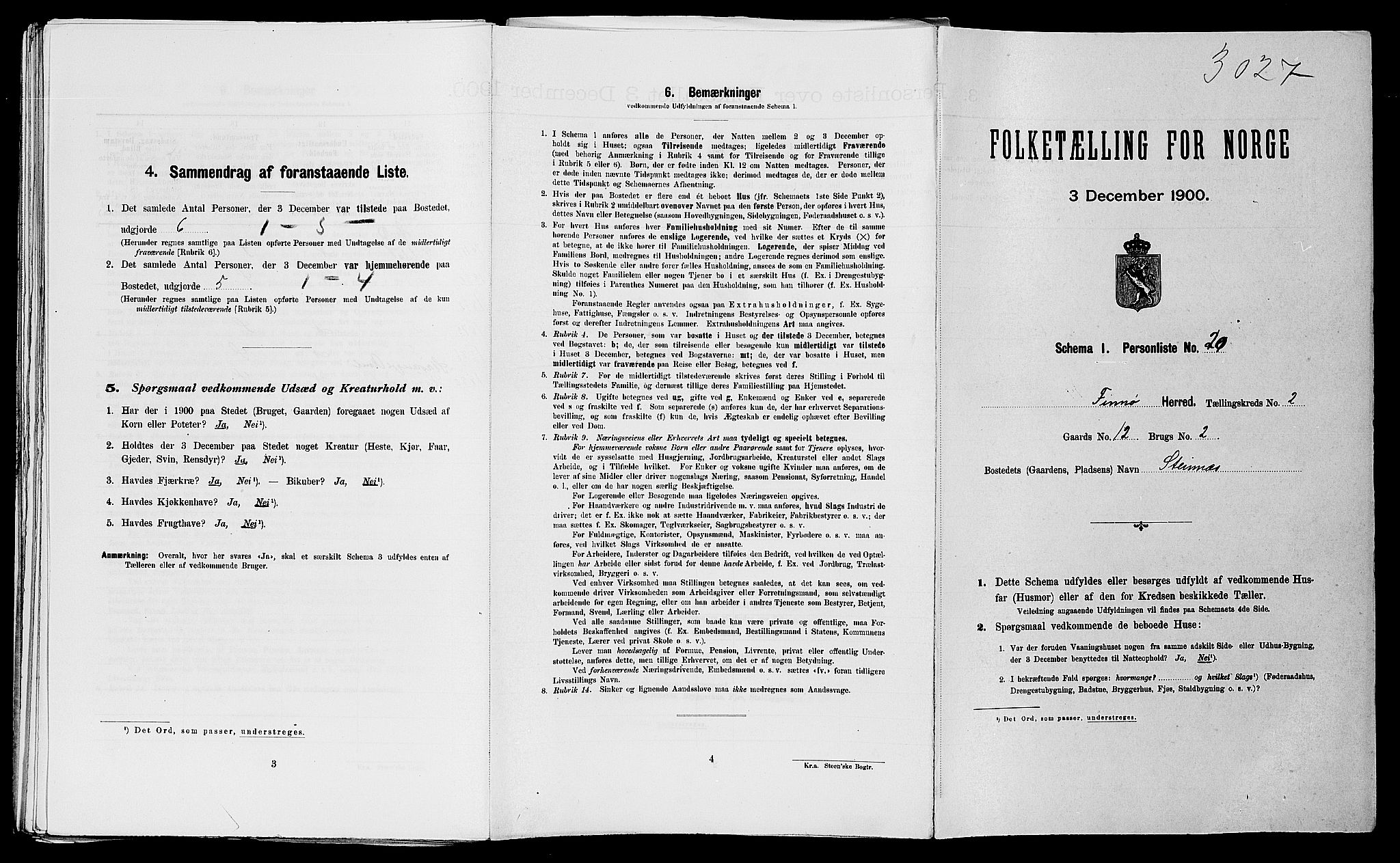 SAST, 1900 census for Finnøy, 1900, p. 178