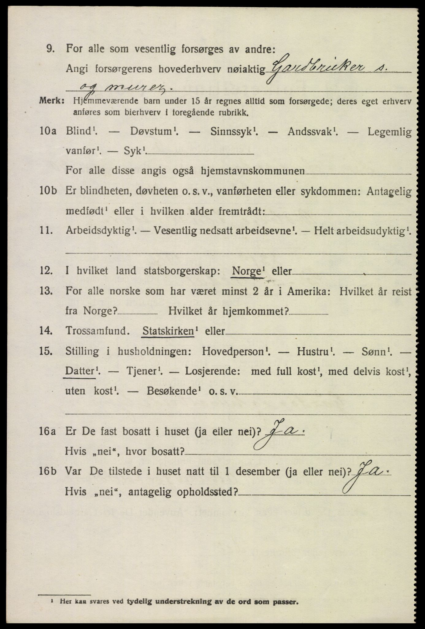 SAK, 1920 census for Sør-Audnedal, 1920, p. 6924