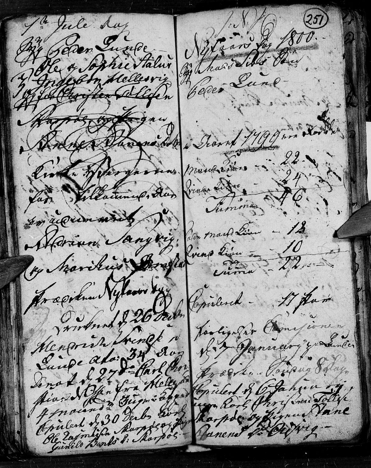 SAK, Søgne sokneprestkontor, SAK/1111-0037/F/Fb/Fbb/L0001Parish register (copy) no. B 1, 1779-1802, p. 251