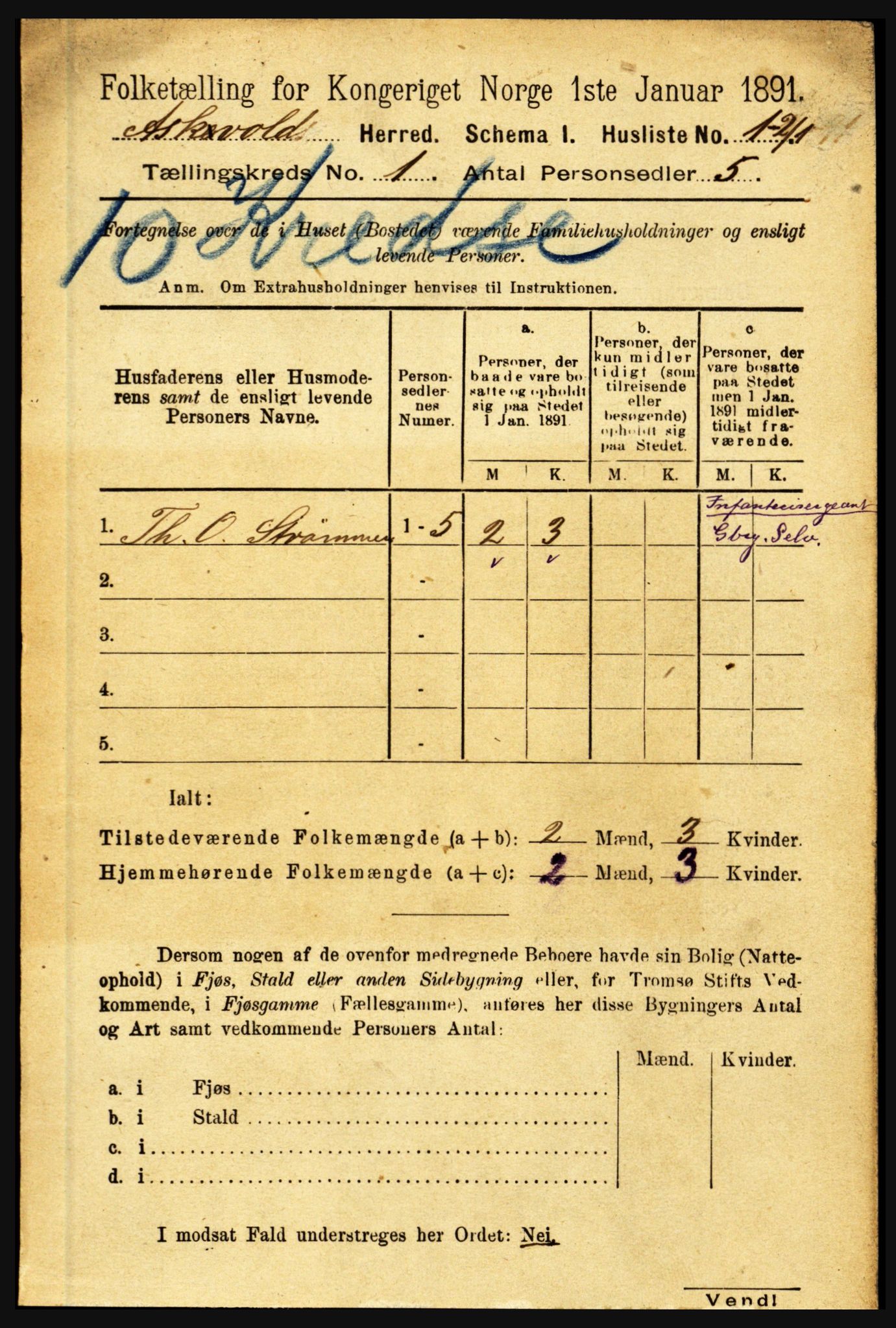 RA, 1891 census for 1428 Askvoll, 1891, p. 27