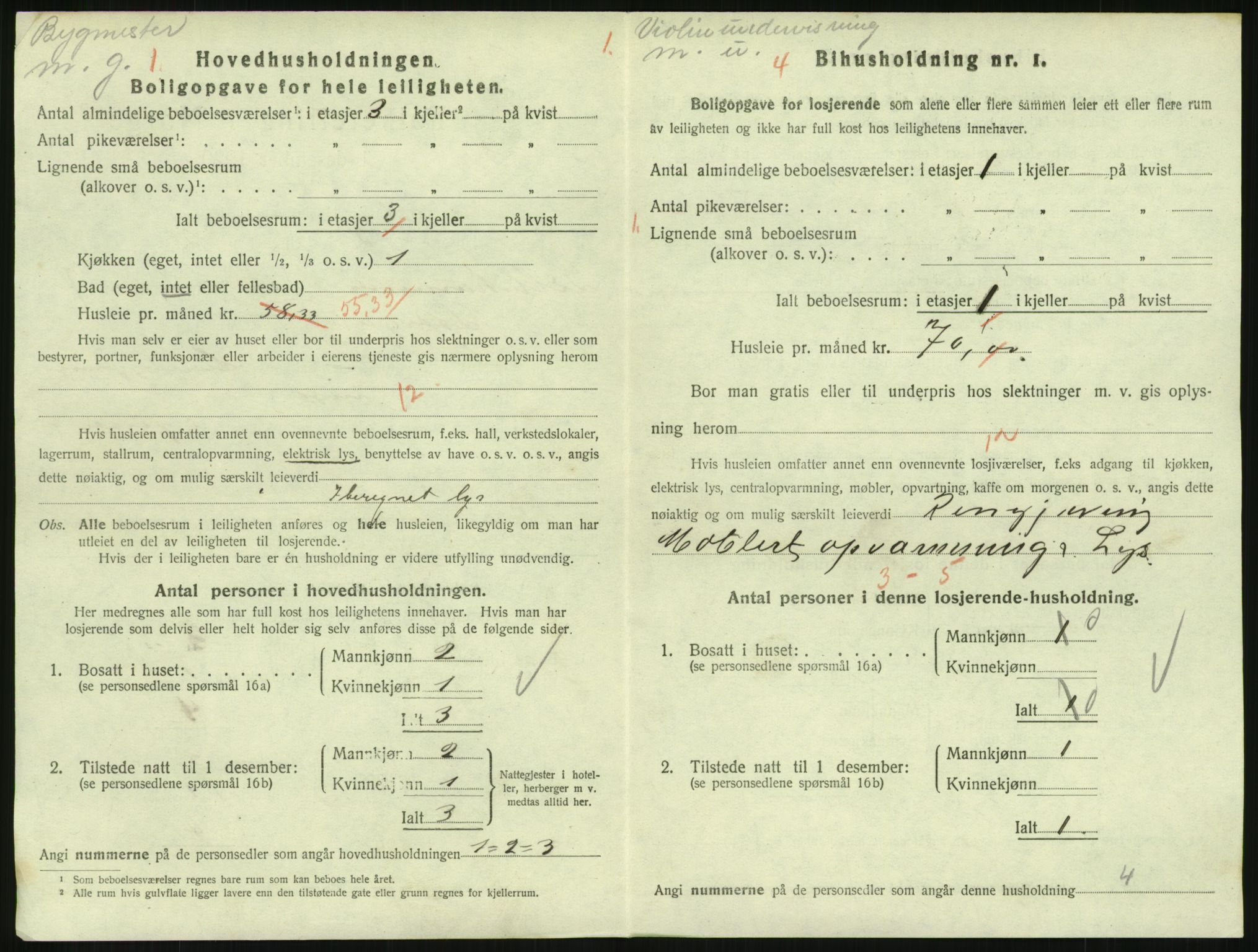 SAH, 1920 census for Lillehammer, 1920, p. 2589