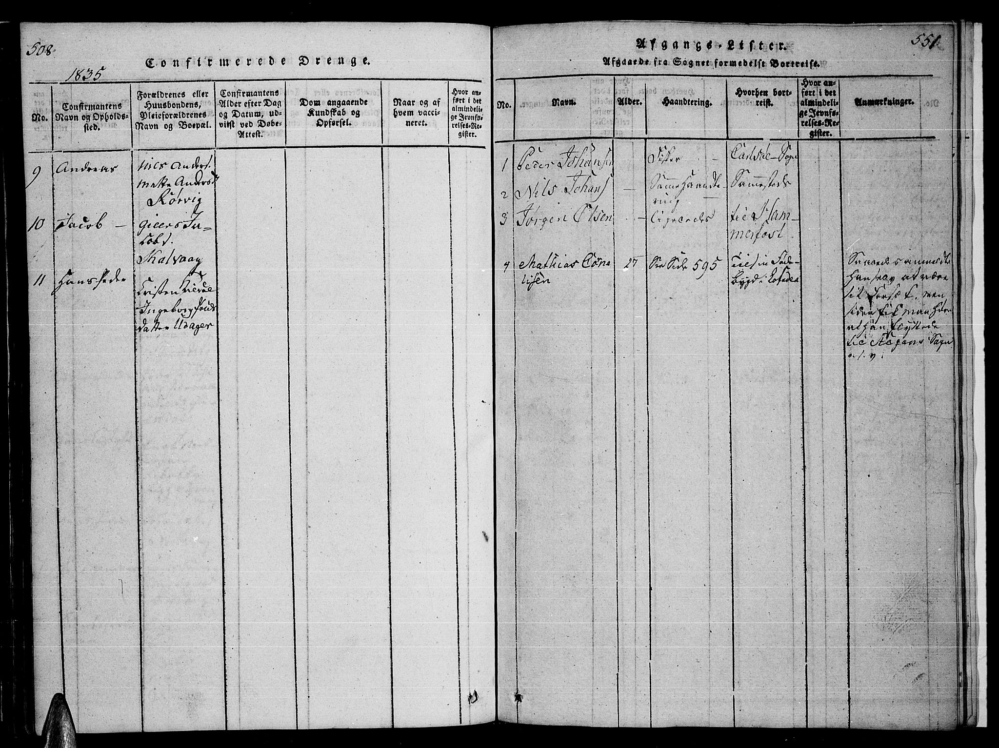 Ministerialprotokoller, klokkerbøker og fødselsregistre - Nordland, SAT/A-1459/859/L0855: Parish register (copy) no. 859C01, 1821-1839, p. 508-509