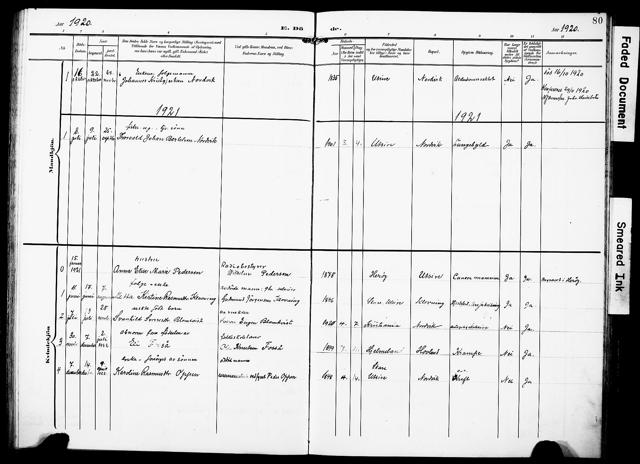 Torvastad sokneprestkontor, SAST/A -101857/H/Ha/Haa/L0018: Parish register (official) no. A 17, 1903-1925, p. 80