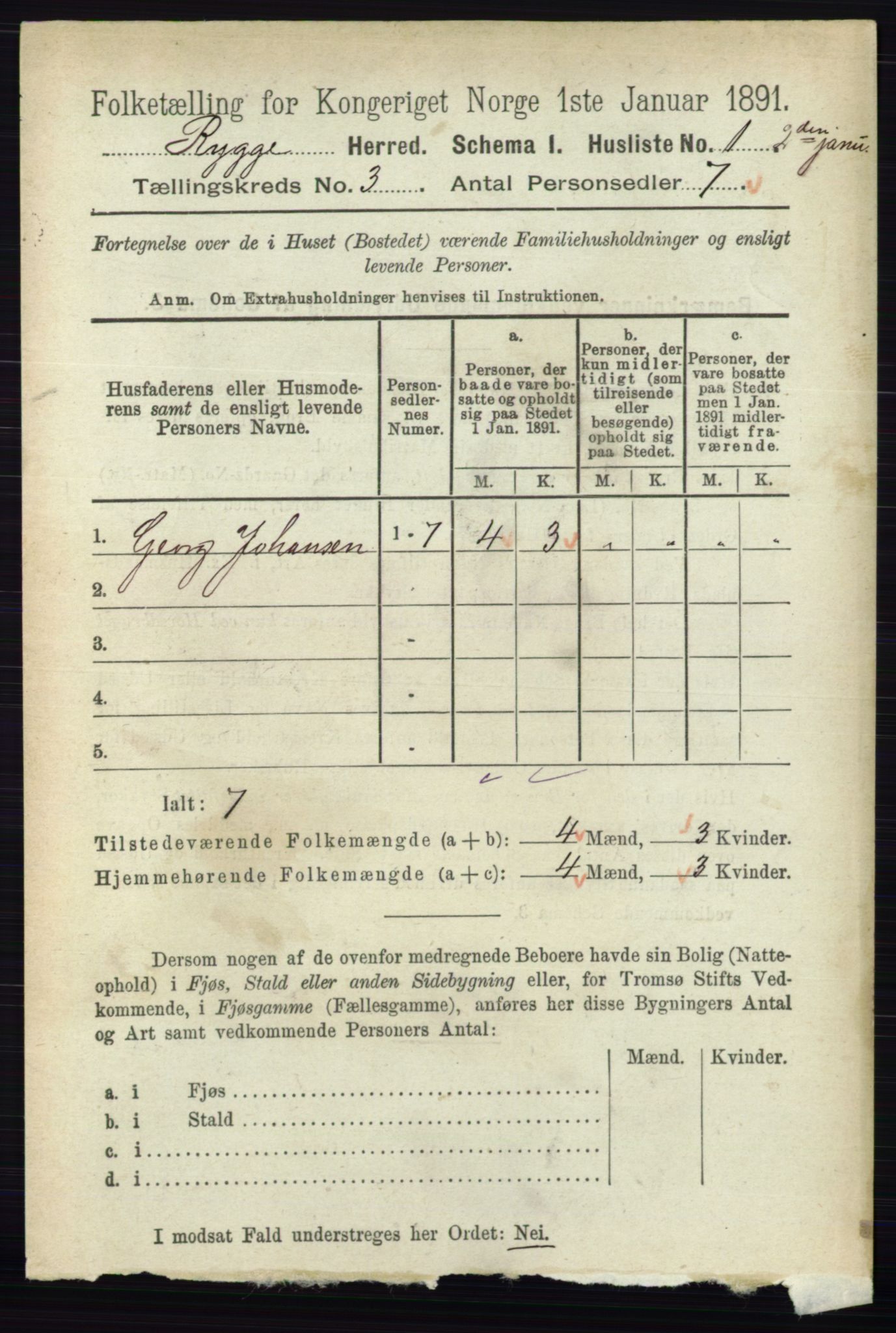 RA, 1891 census for 0136 Rygge, 1891, p. 1583