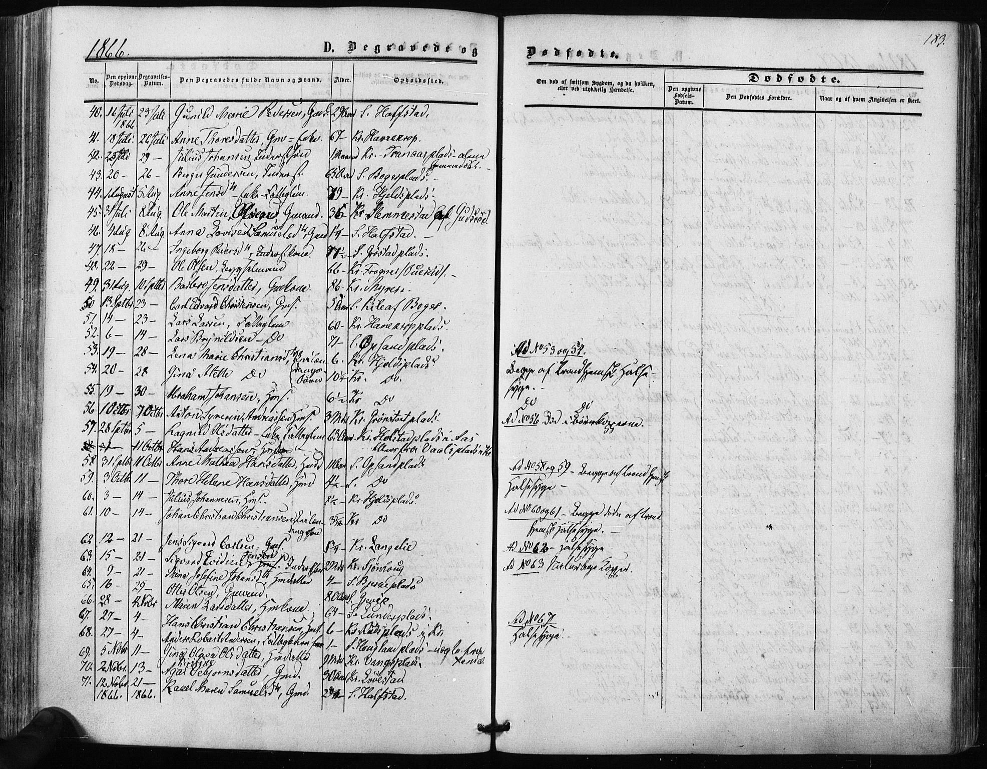 Kråkstad prestekontor Kirkebøker, SAO/A-10125a/F/Fa/L0007: Parish register (official) no. I 7, 1858-1870, p. 183