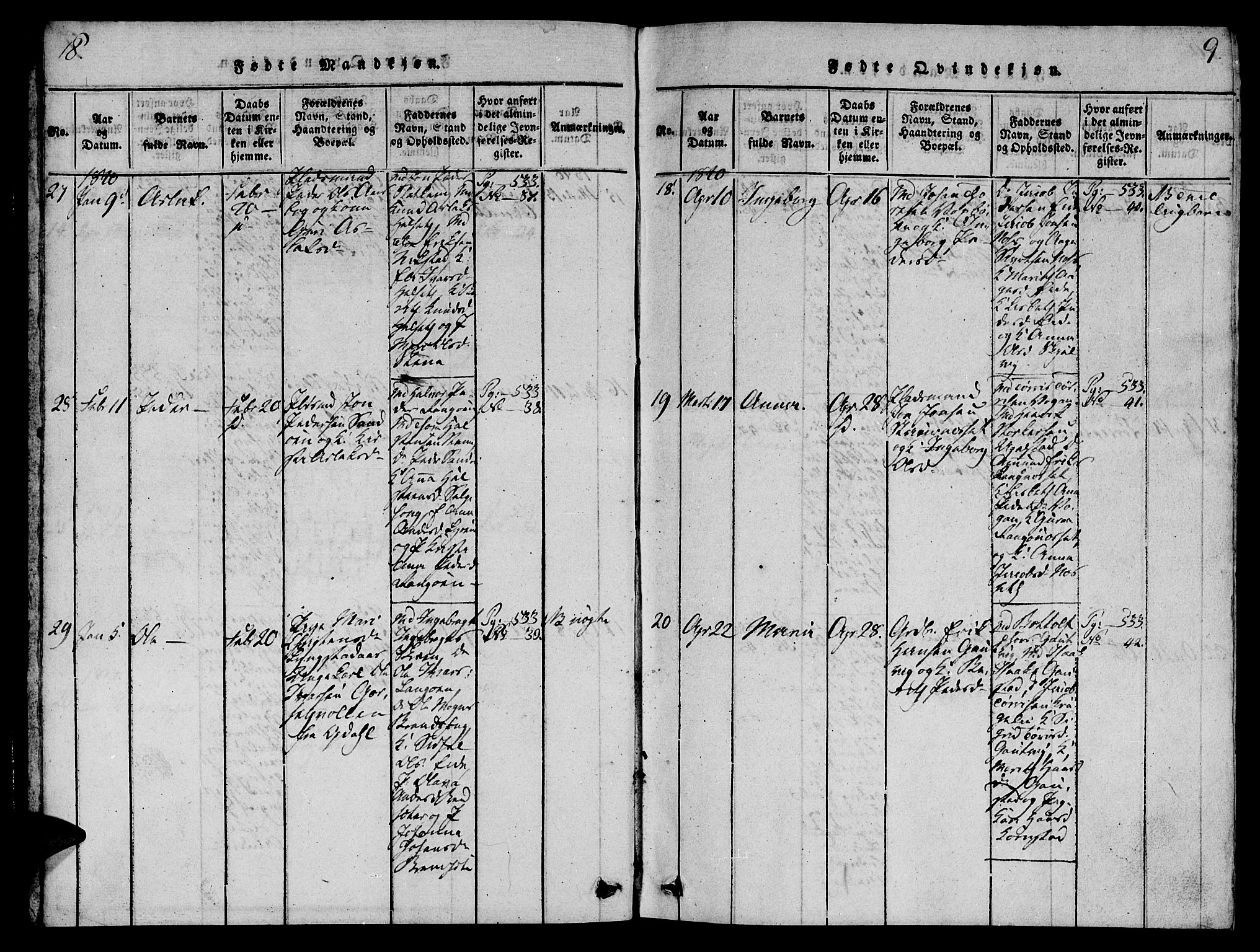 Ministerialprotokoller, klokkerbøker og fødselsregistre - Møre og Romsdal, AV/SAT-A-1454/570/L0831: Parish register (official) no. 570A05, 1819-1829, p. 8-9