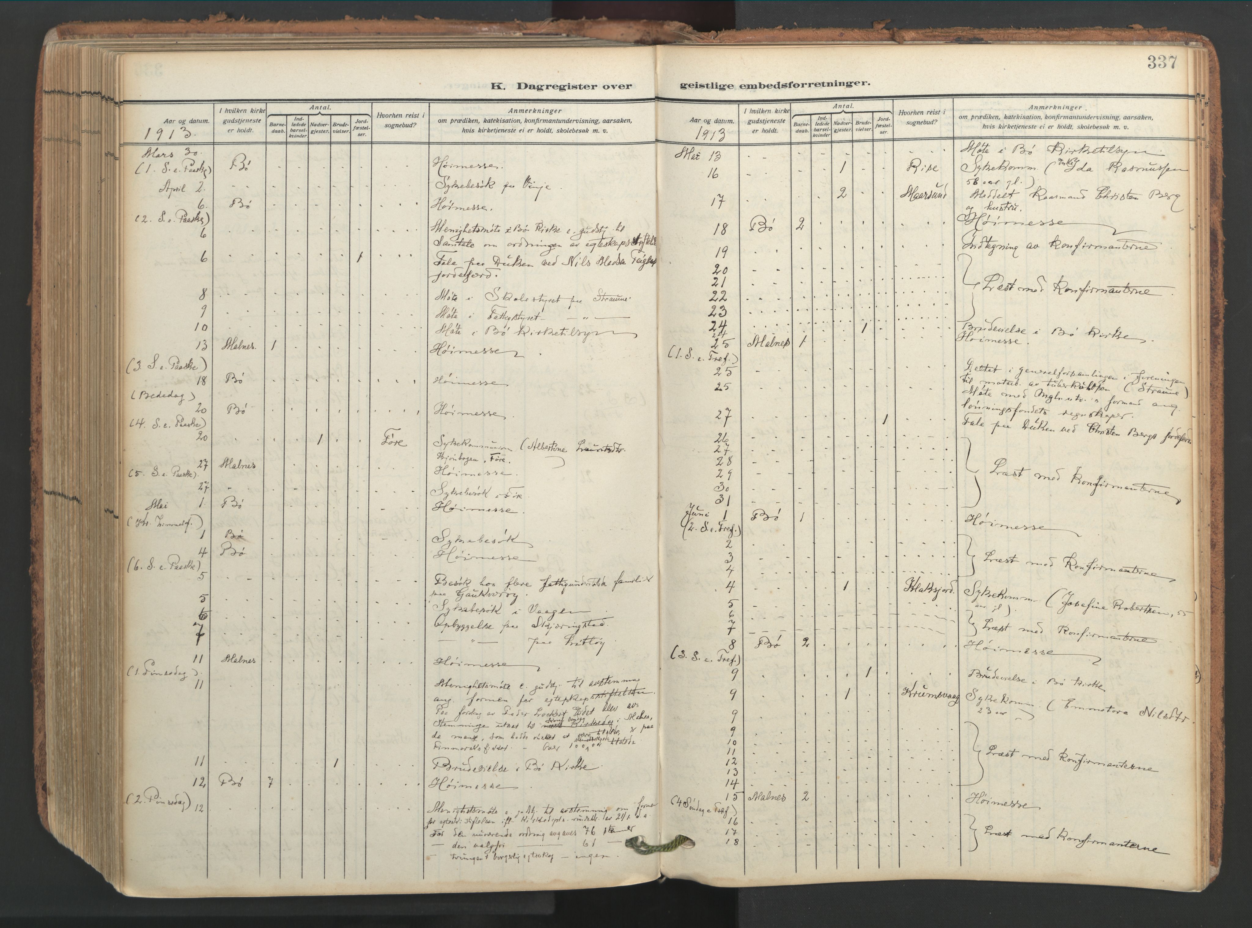 Ministerialprotokoller, klokkerbøker og fødselsregistre - Nordland, AV/SAT-A-1459/891/L1306: Parish register (official) no. 891A11, 1911-1927, p. 337