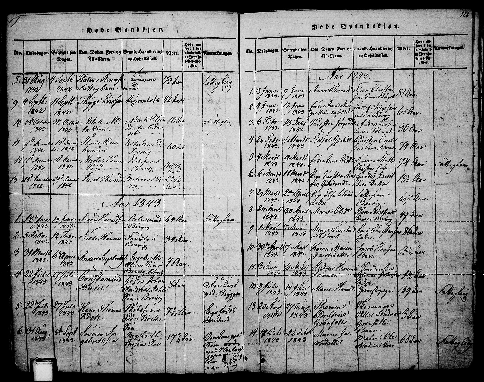 Brevik kirkebøker, SAKO/A-255/F/Fa/L0004: Parish register (official) no. 4, 1814-1846, p. 126