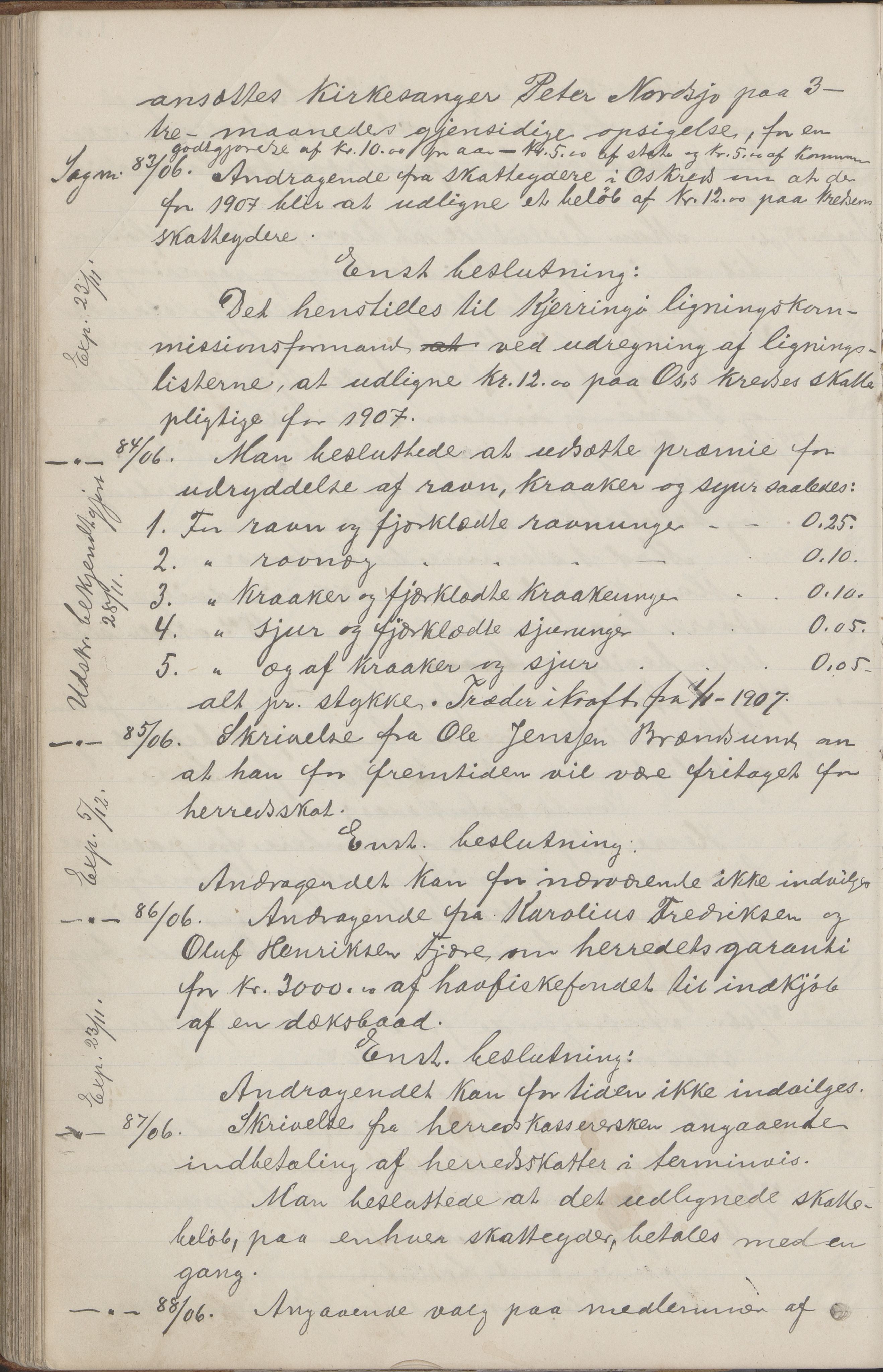 Kjerringøy kommune. Formannskapet, AIN/K-18441.150/A/Aa/L0002: Forhandlingsprotokoll Norfolden- Kjerringø formanskap, 1900-1911