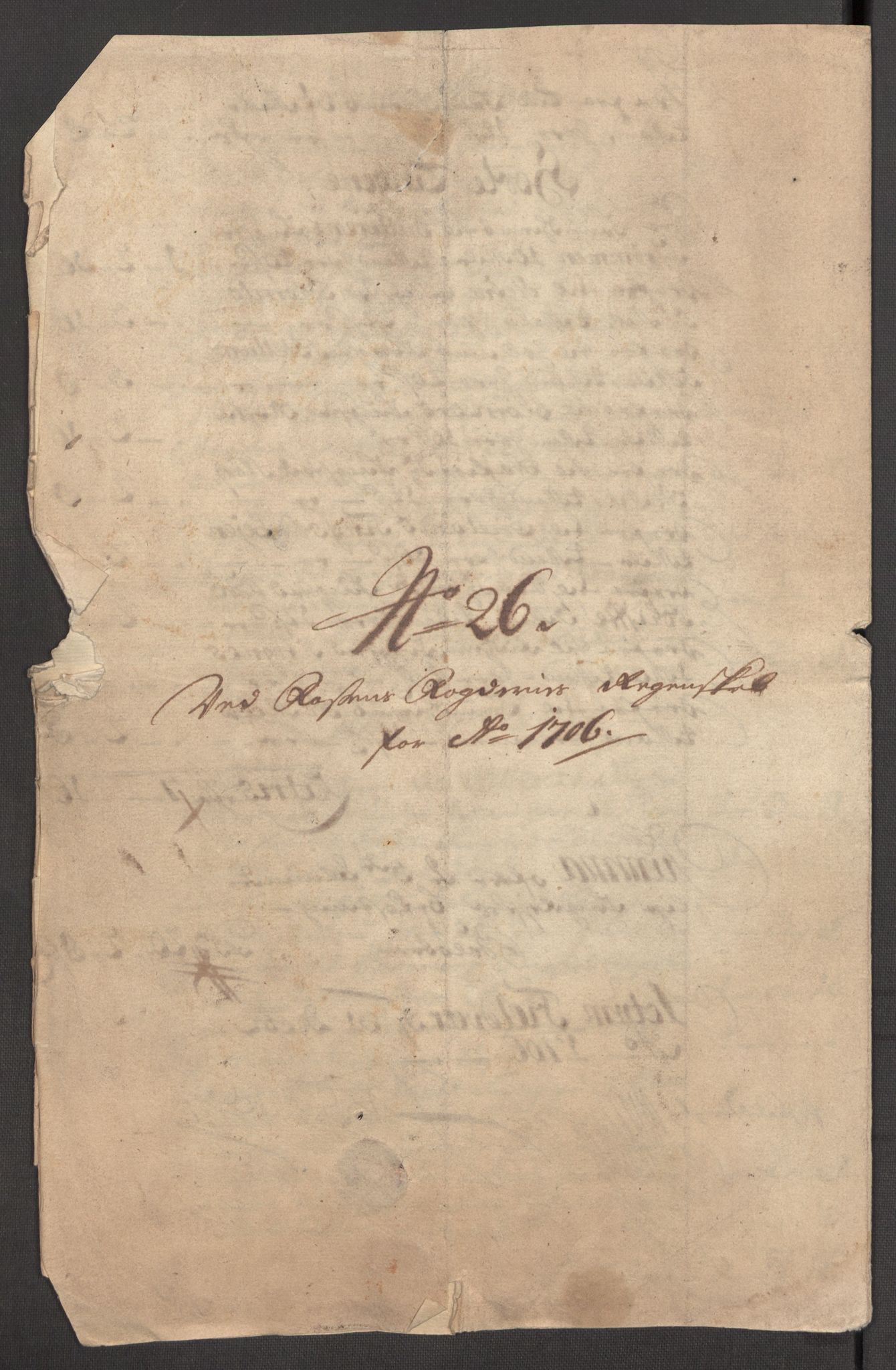 Rentekammeret inntil 1814, Reviderte regnskaper, Fogderegnskap, RA/EA-4092/R57/L3857: Fogderegnskap Fosen, 1706-1707, p. 173