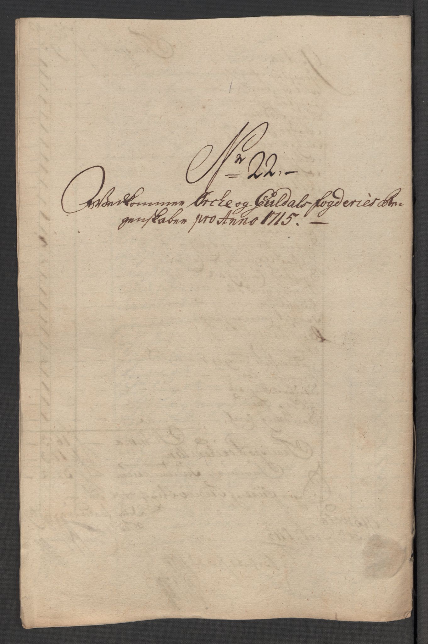 Rentekammeret inntil 1814, Reviderte regnskaper, Fogderegnskap, AV/RA-EA-4092/R60/L3966: Fogderegnskap Orkdal og Gauldal, 1715, p. 219