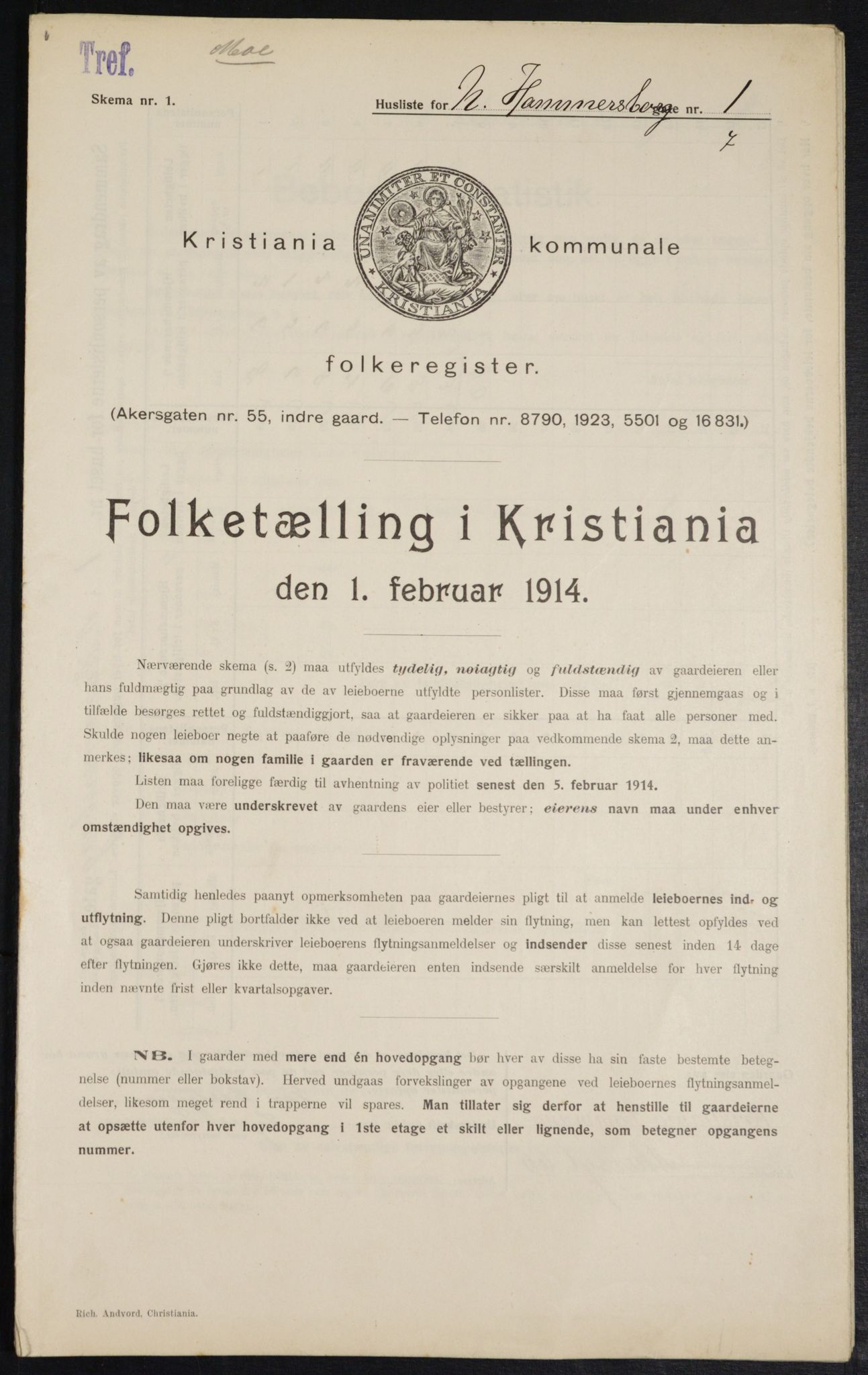 OBA, Municipal Census 1914 for Kristiania, 1914, p. 69180