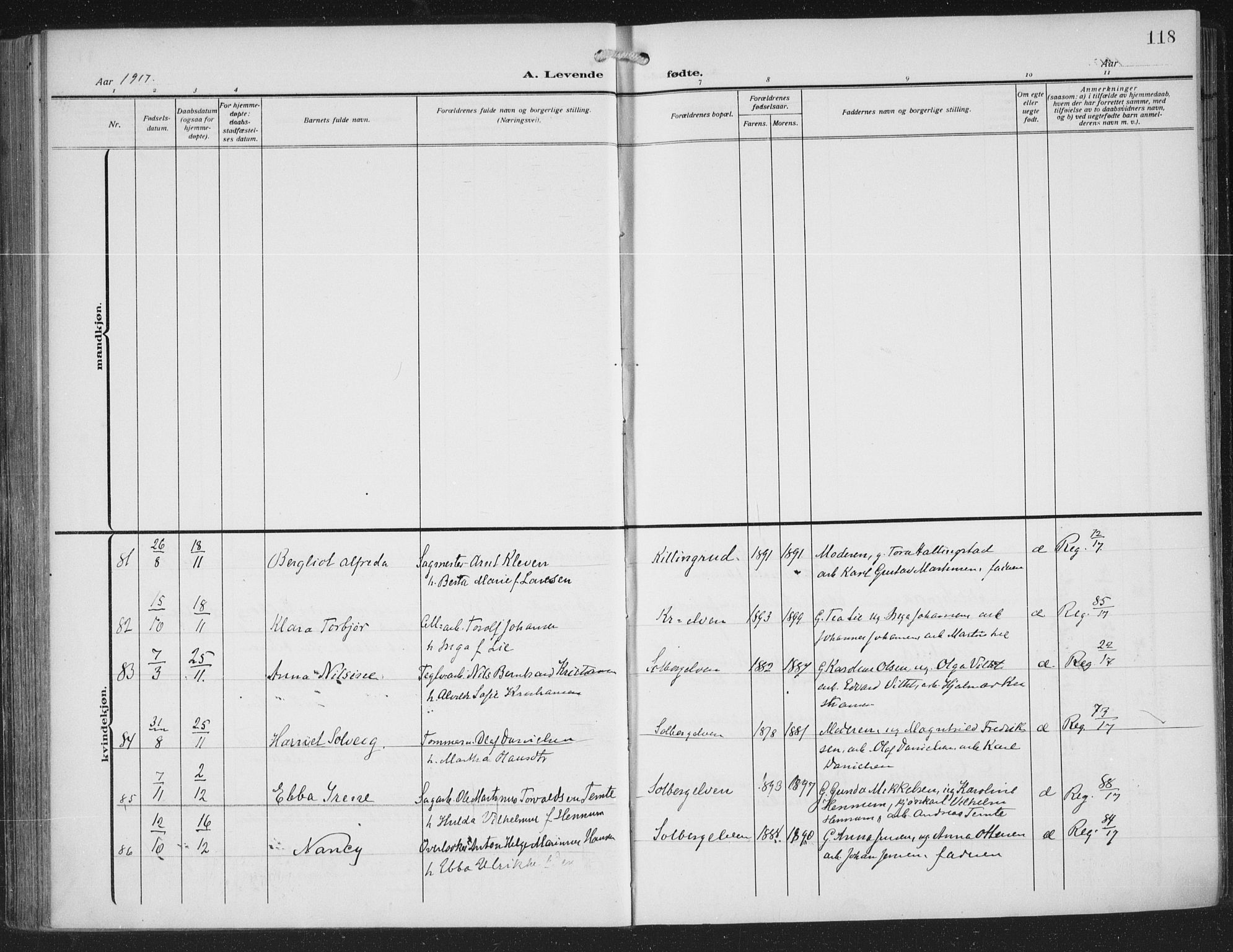 Nedre Eiker kirkebøker, SAKO/A-612/F/Fa/L0007: Parish register (official) no. 7, 1912-1918, p. 118