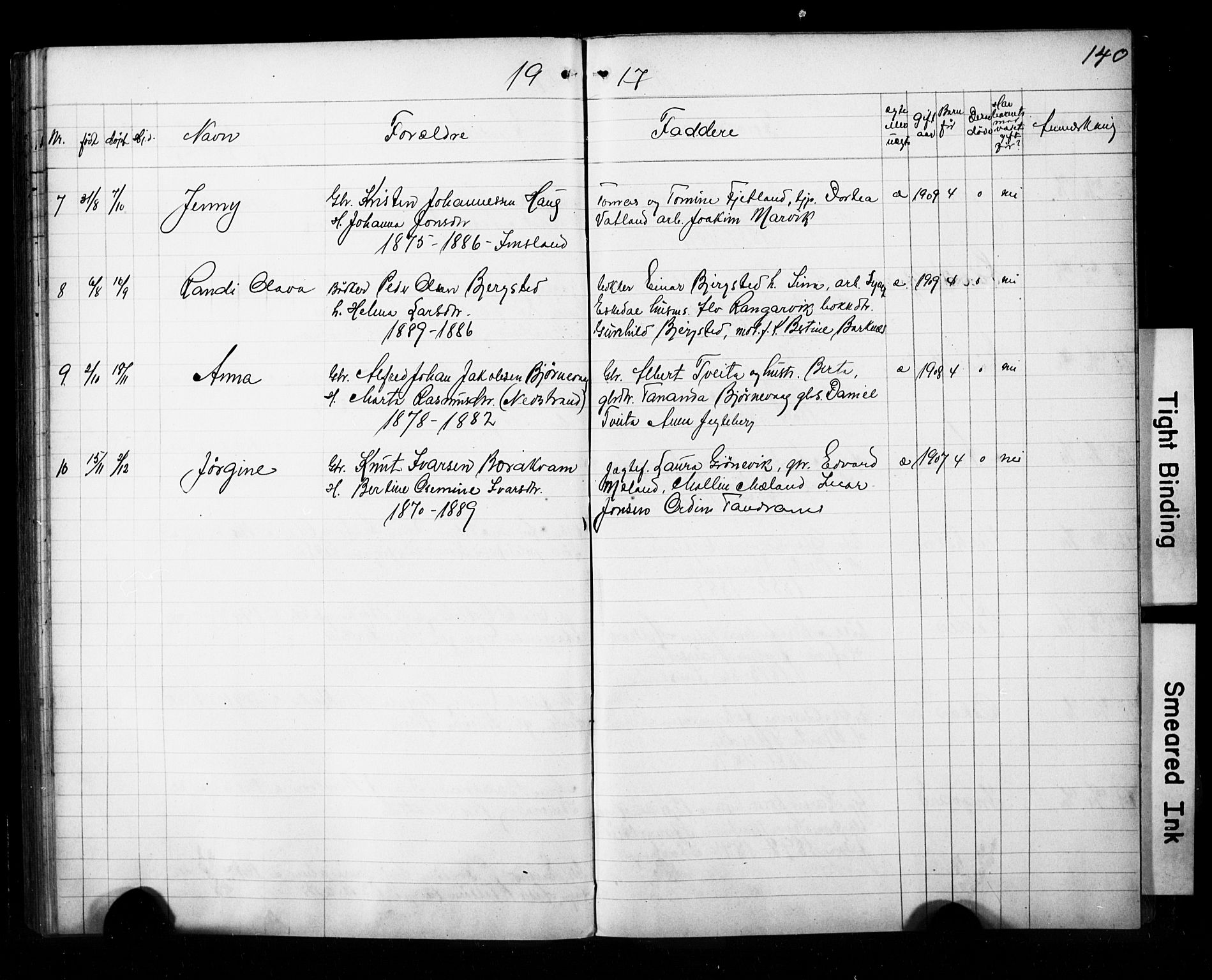 Jelsa sokneprestkontor, AV/SAST-A-101842/01/V: Parish register (copy) no. B 4, 1890-1928, p. 140